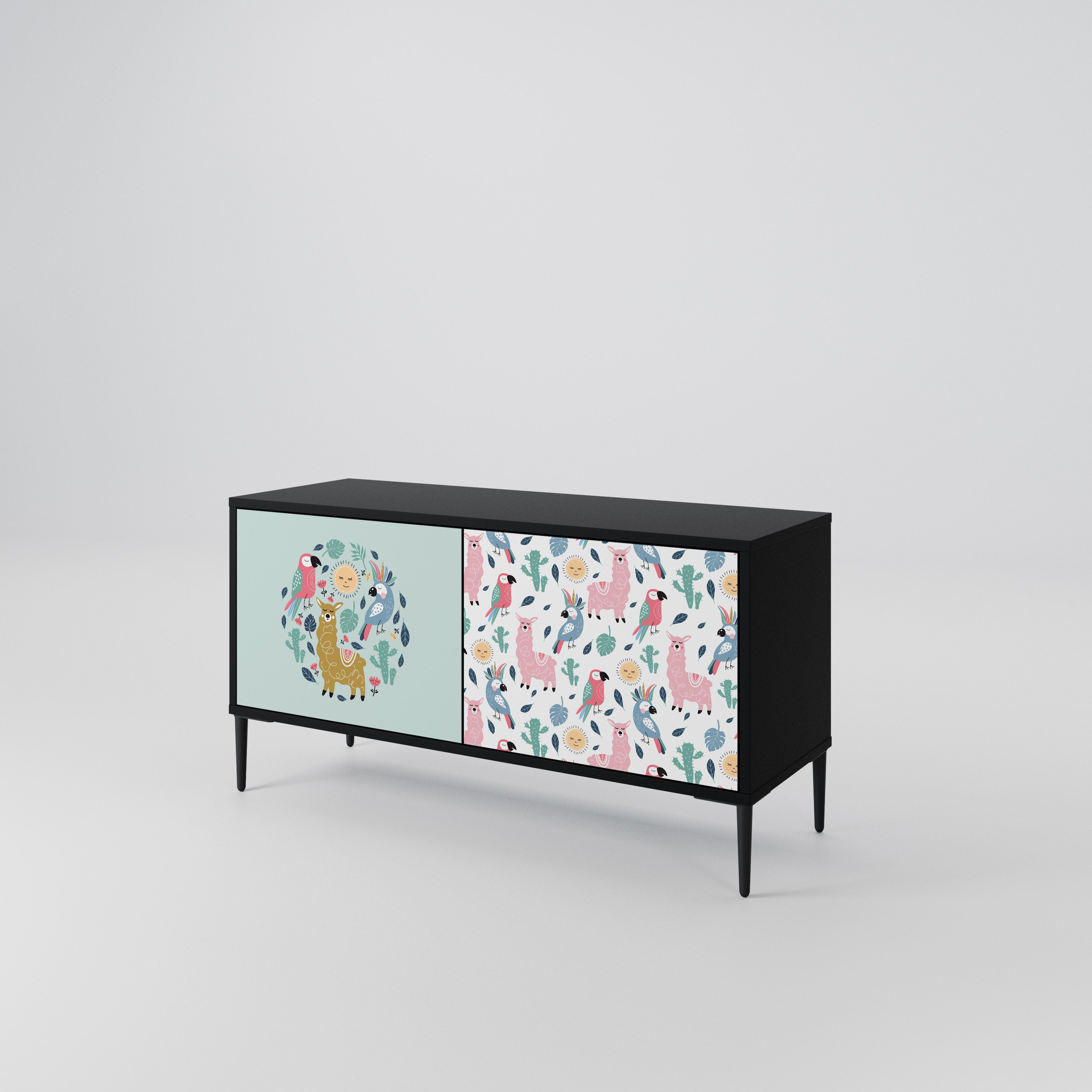COLORFUL ALPACAS Compact 2-Door TV Cabinet