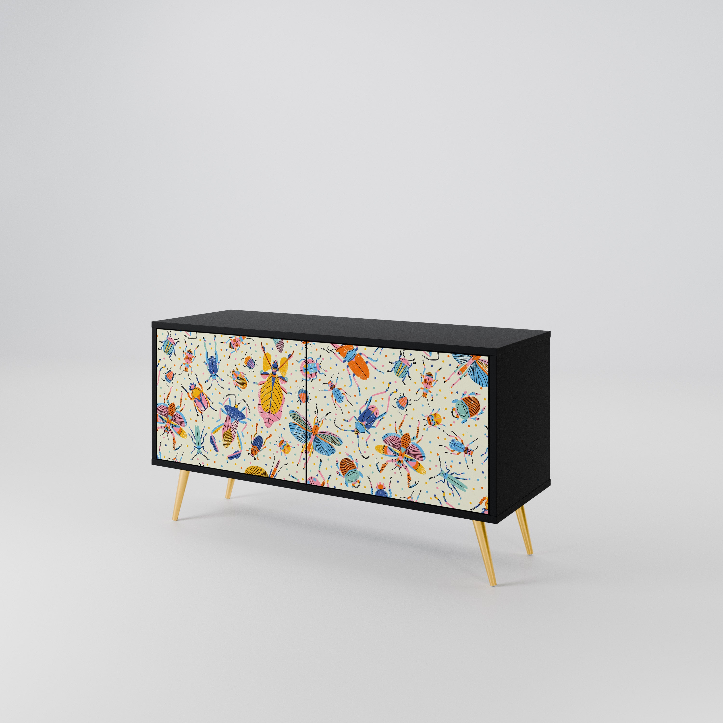 COLORFUL INSECTS Compact 2-Door TV Cabinet