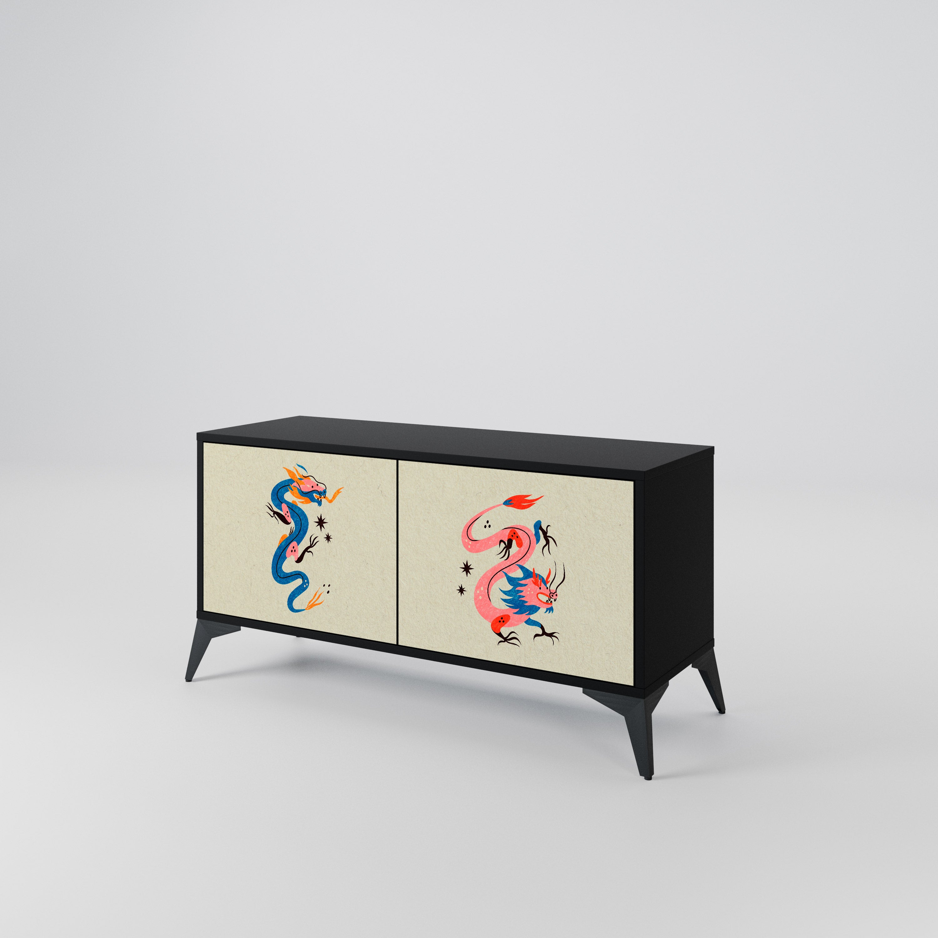 MYTHOLOGICAL CREATURES Compact 2-Door TV Cabinet