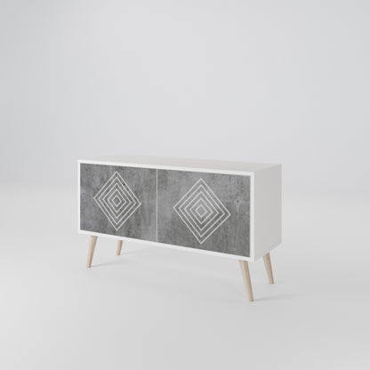 POLYGONAL ARTISTRY Kompaktes 2-türiges TV-Lowboard