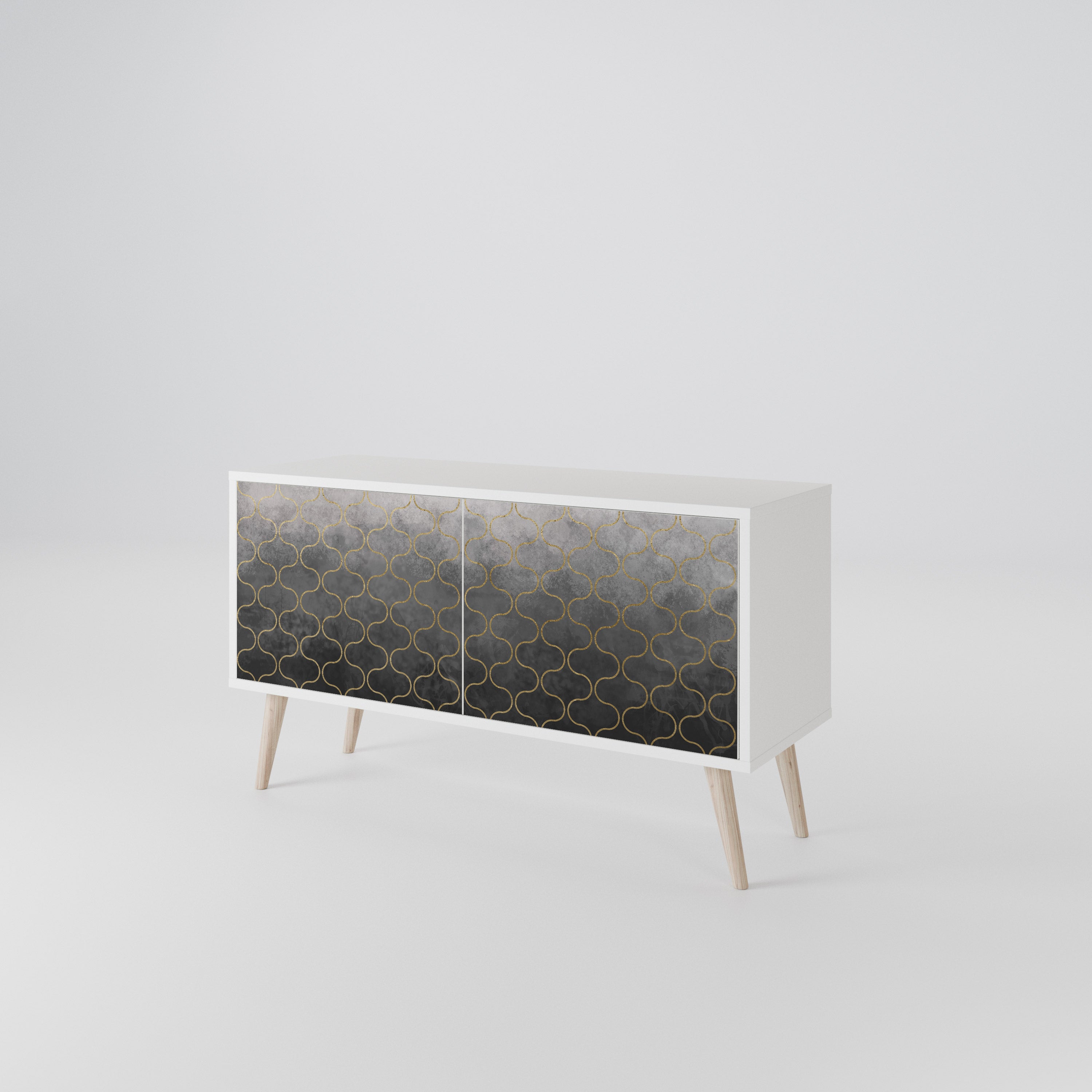 TESSELATED GRAYISH Kompaktes 2-türiges TV-Lowboard