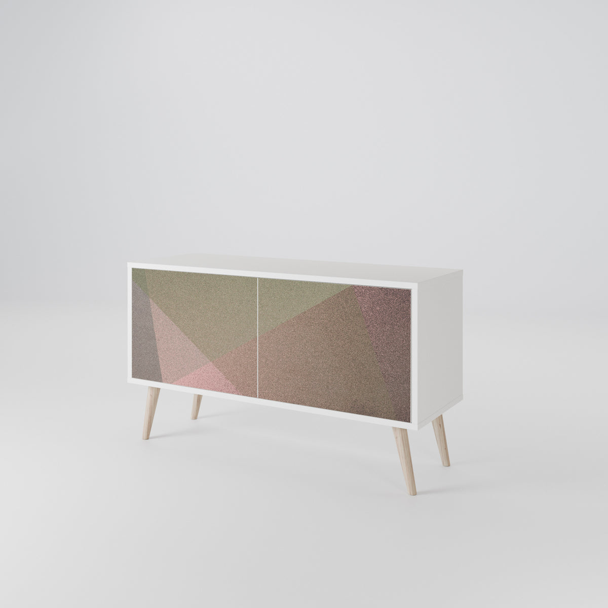 BEIGE GEOMETRY Kompaktes 2-türiges TV-Lowboard