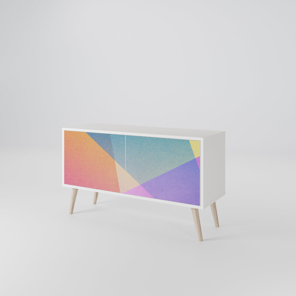 BRIGHT GEOMETRY Kompaktes 2-türiges TV-Lowboard