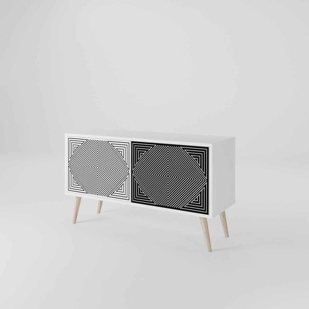 POLYGON ILLUSION Kompaktes 2-türiges TV-Lowboard