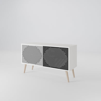POLYGON ILLUSION Kompaktes 2-türiges TV-Lowboard