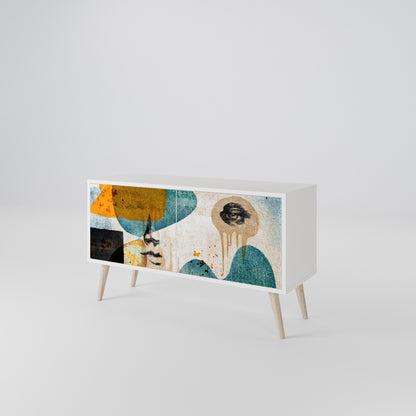 ABSTRACT FACES Compact 2-Door TV Cabinet