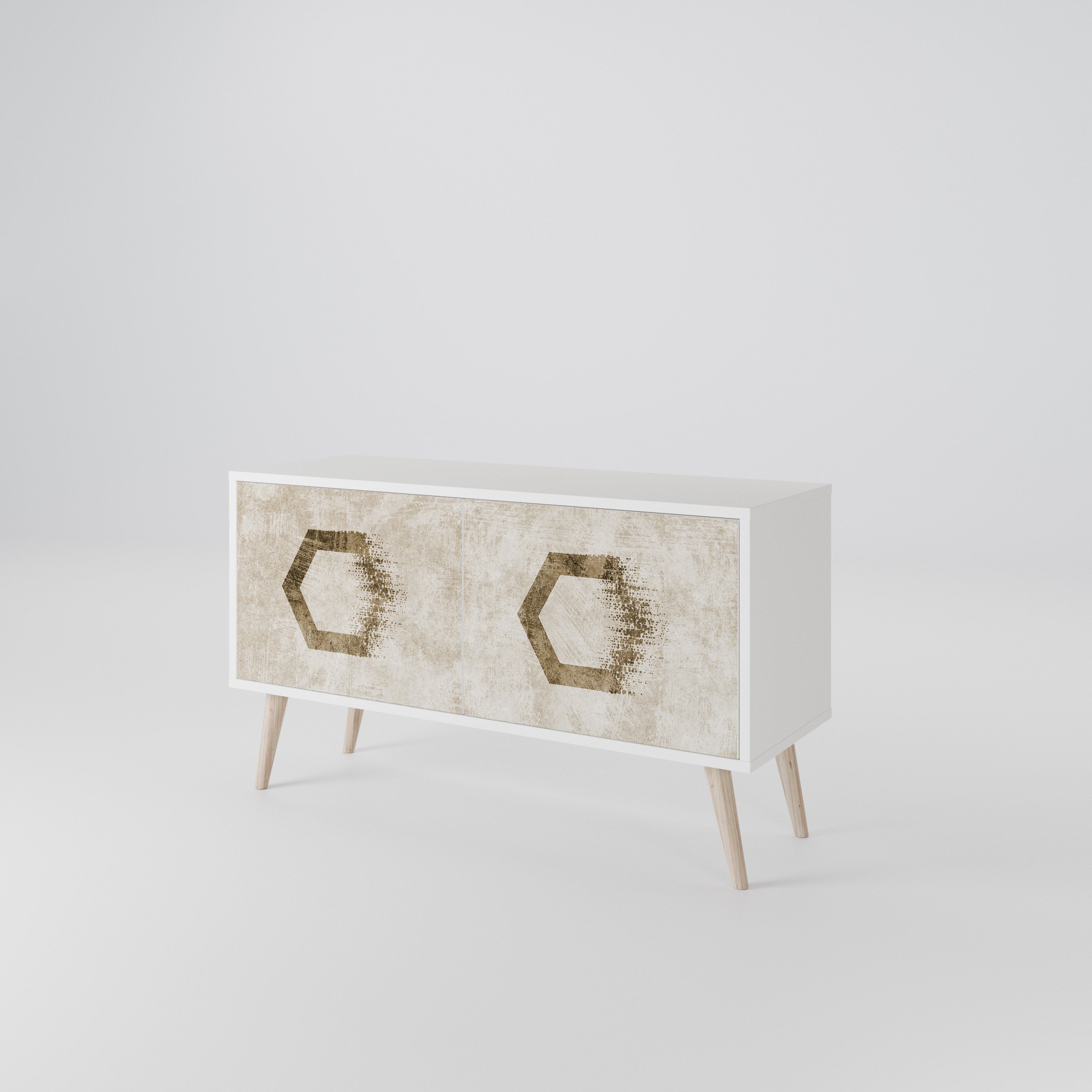 HEXAGONAL SHAPES Kompaktes 2-türiges TV-Lowboard