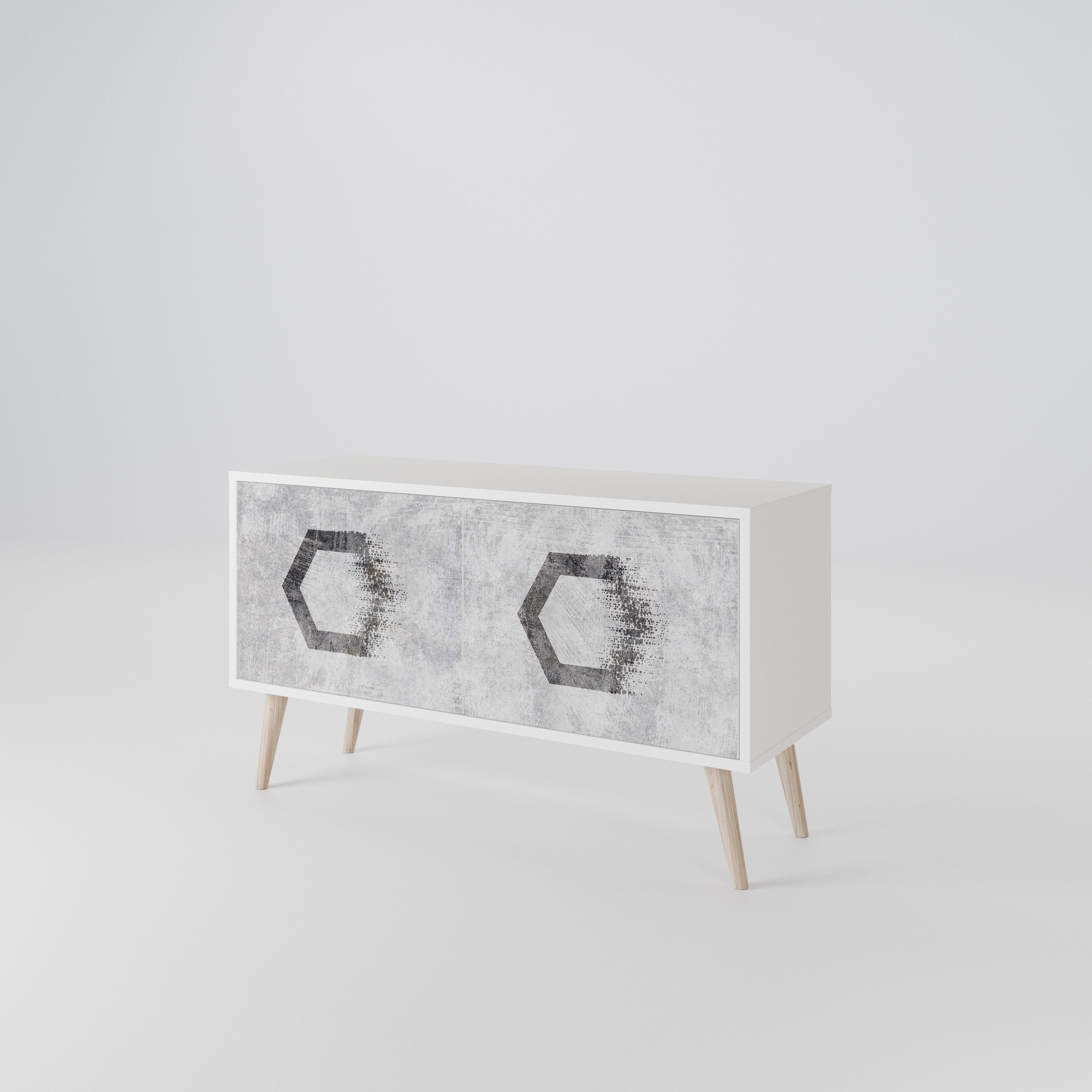 HEXAGONAL FIGURES Kompaktes 2-türiges TV-Lowboard