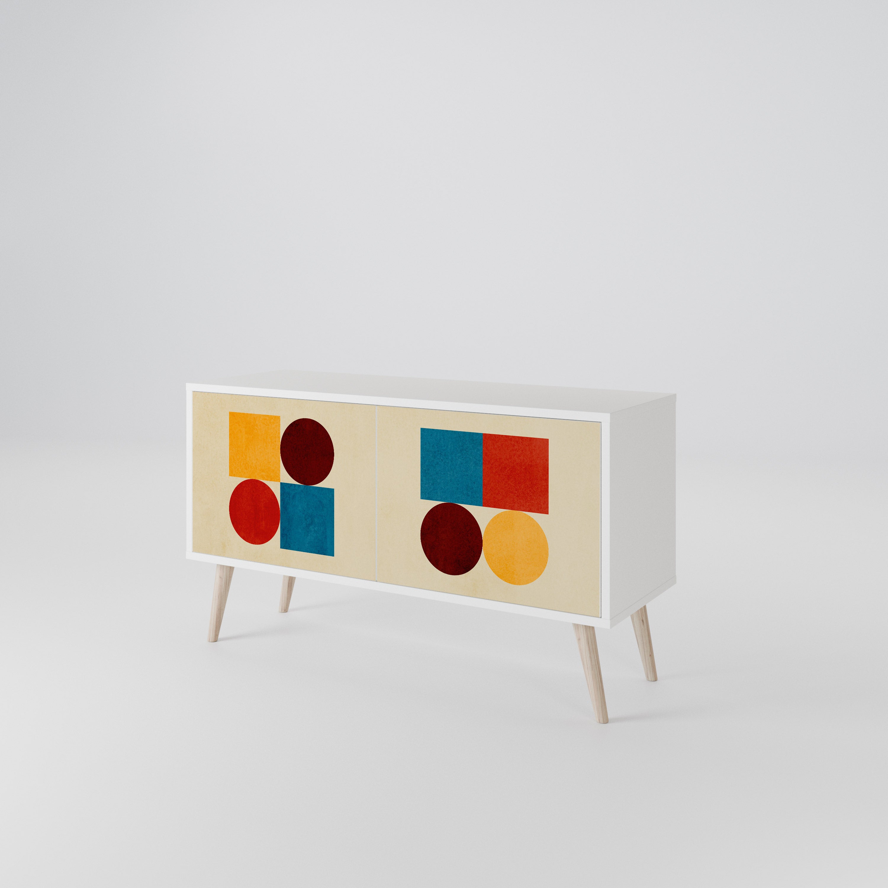 GEOMETRIC PUZZLE Kompaktes 2-türiges TV-Lowboard