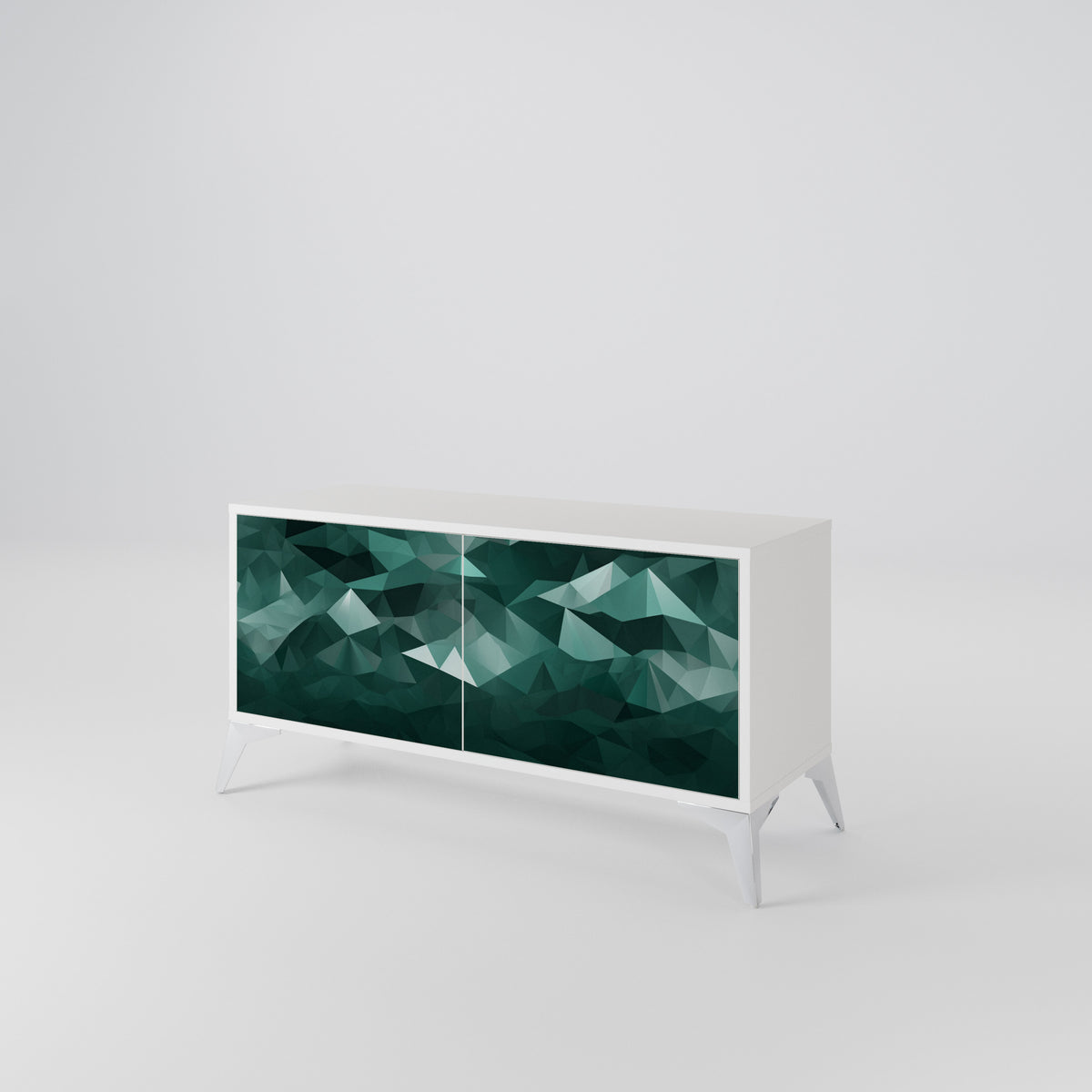 POLYGONAL FLOATING Compact 2-Door TV Cabinet