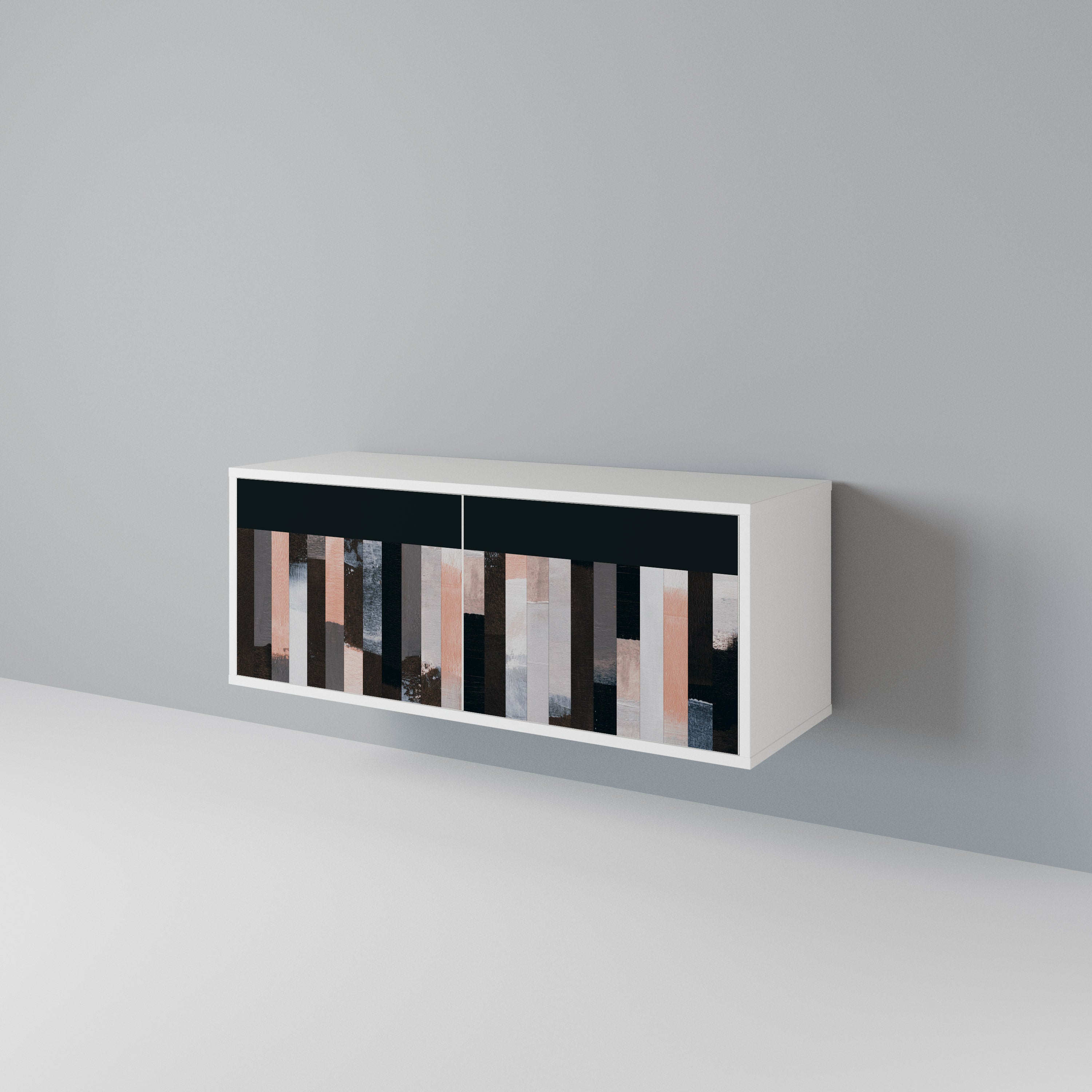 COLLAGE OF RECTANGLES Compact 2-Door TV Cabinet