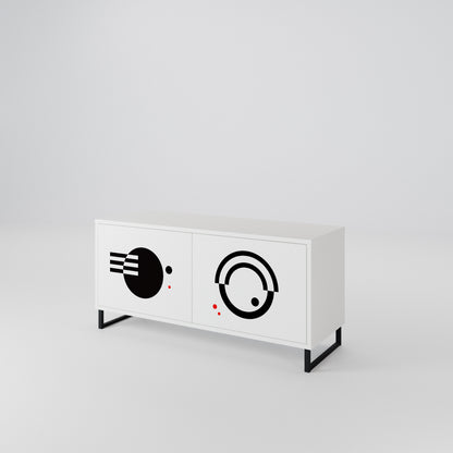 BLACK AND WHITE COMBINATION Kompaktes 2-türiges TV-Lowboard