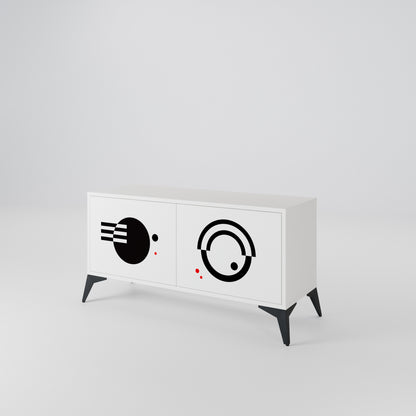 BLACK AND WHITE COMBINATION Kompaktes 2-türiges TV-Lowboard
