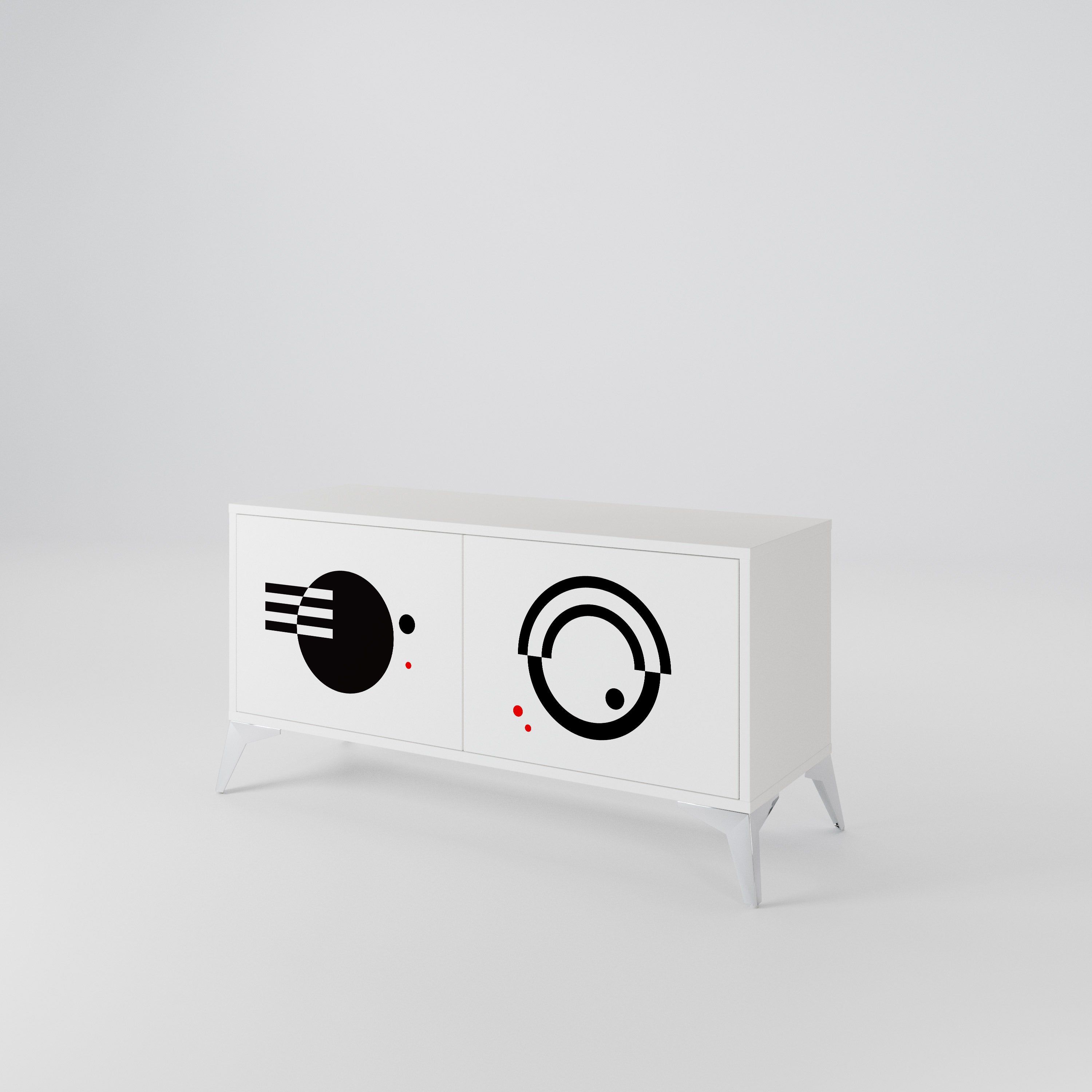BLACK AND WHITE COMBINATION Kompaktes 2-türiges TV-Lowboard