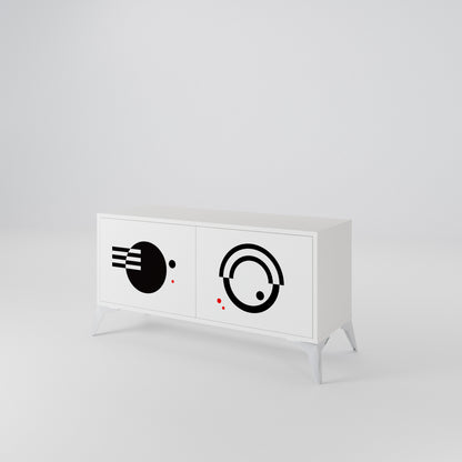 BLACK AND WHITE COMBINATION Kompaktes 2-türiges TV-Lowboard