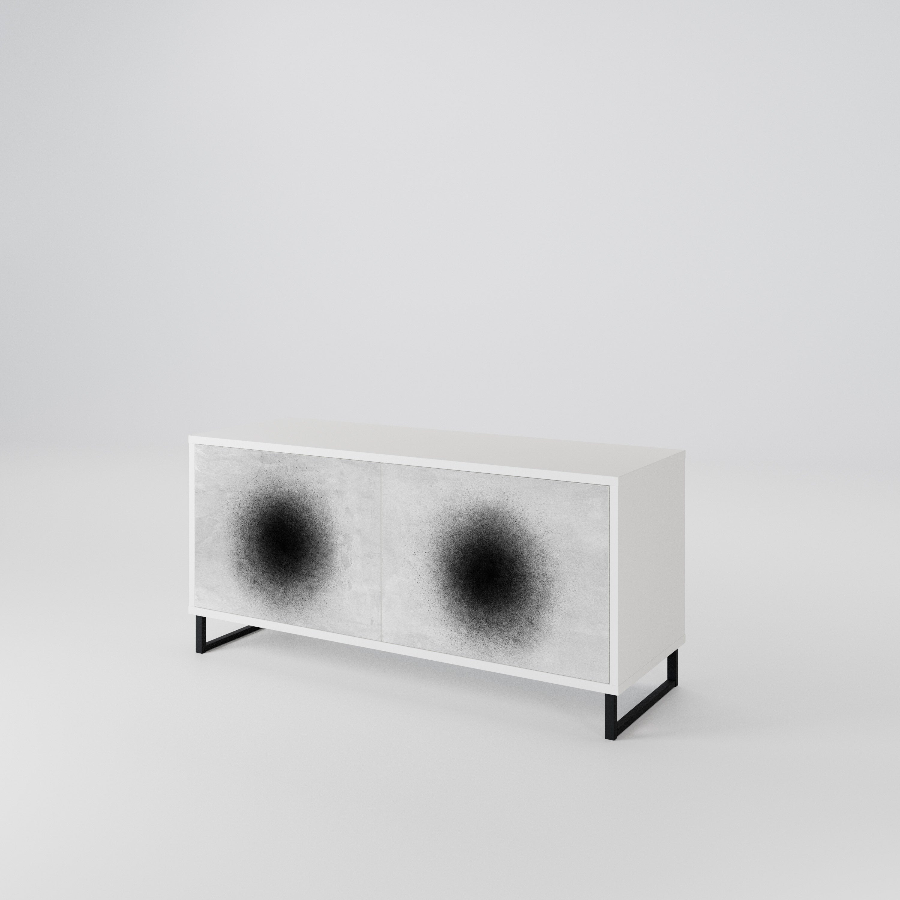BLACK HOLE Kompaktes 2-türiges TV-Lowboard