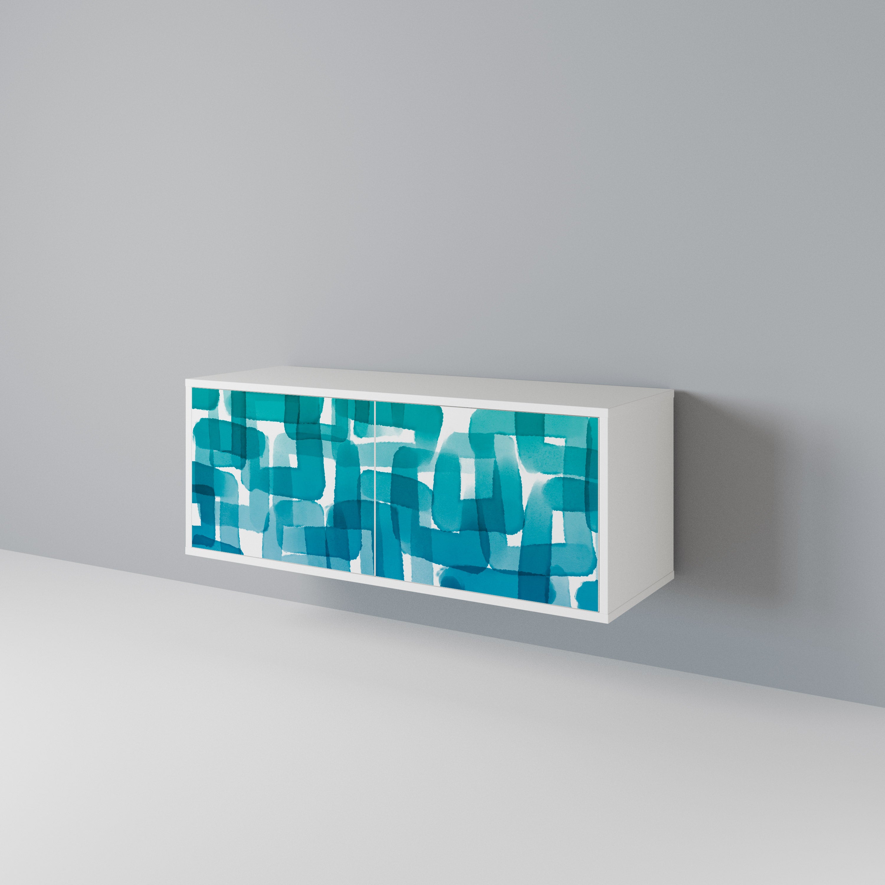 TURQUOISE RECTANGLES Kompaktes 2-türiges TV-Lowboard