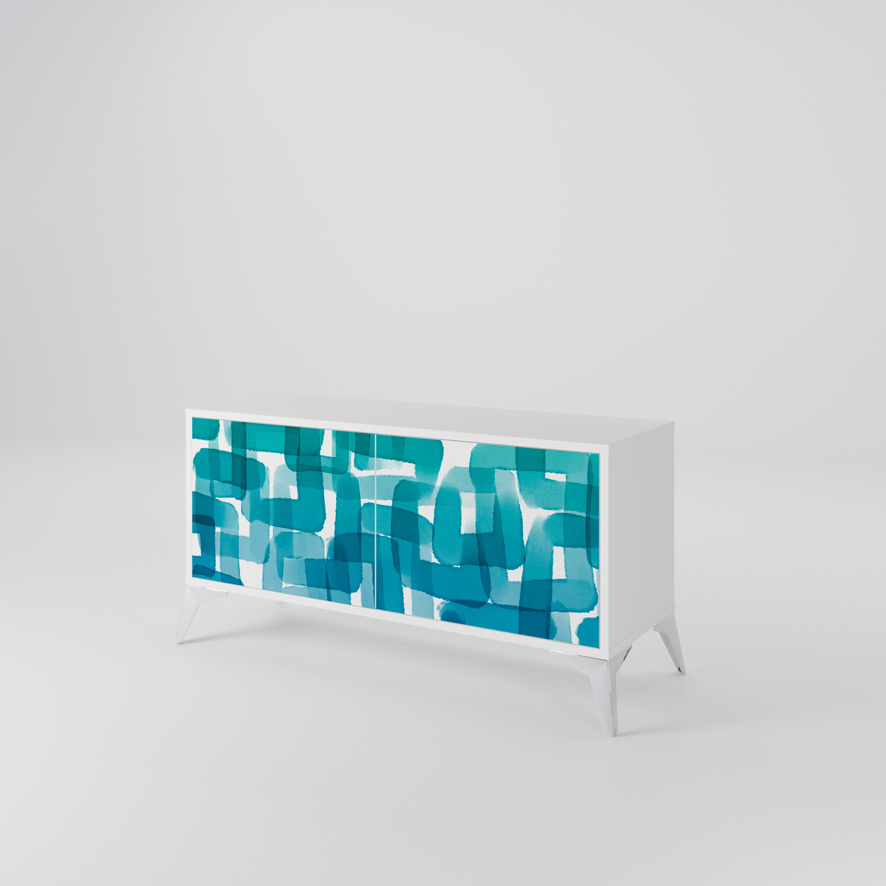 TURQUOISE RECTANGLES Kompaktes 2-türiges TV-Lowboard