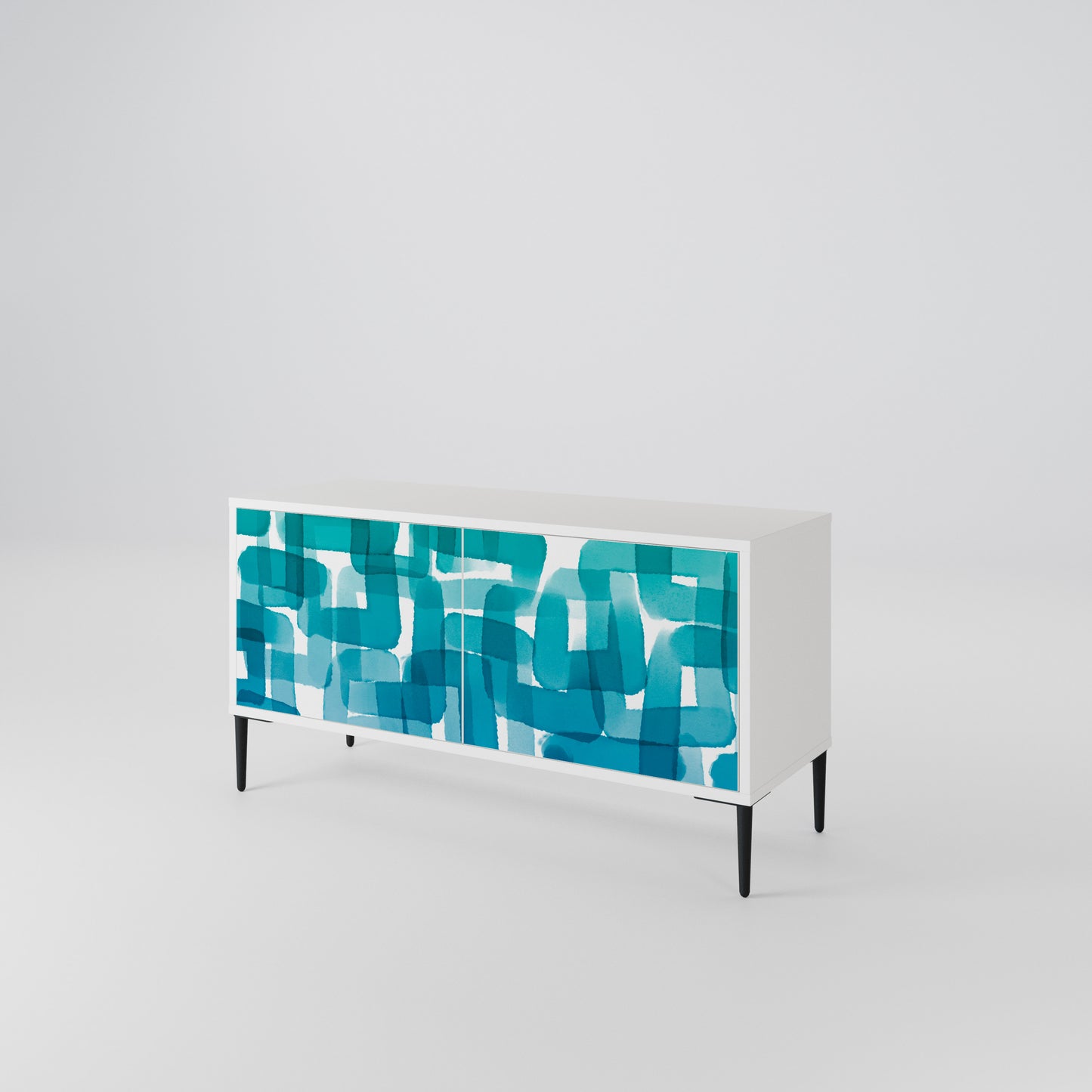 TURQUOISE RECTANGLES Kompaktes 2-türiges TV-Lowboard