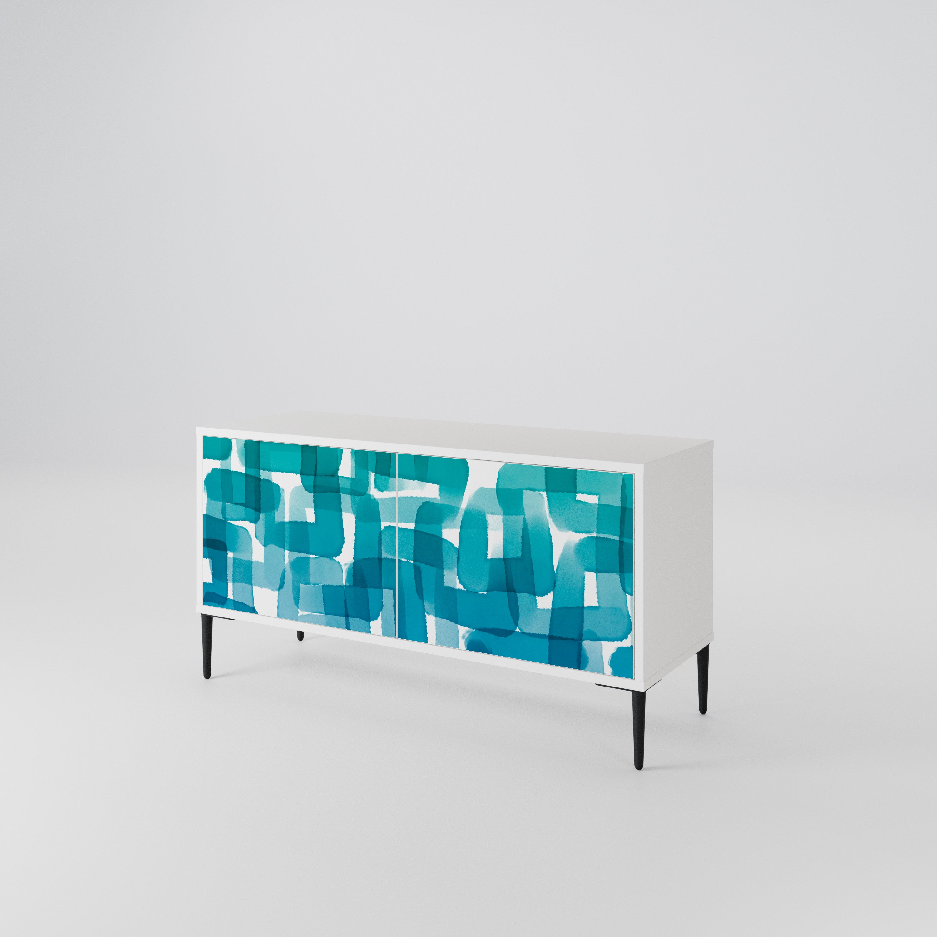 TURQUOISE RECTANGLES Kompaktes 2-türiges TV-Lowboard