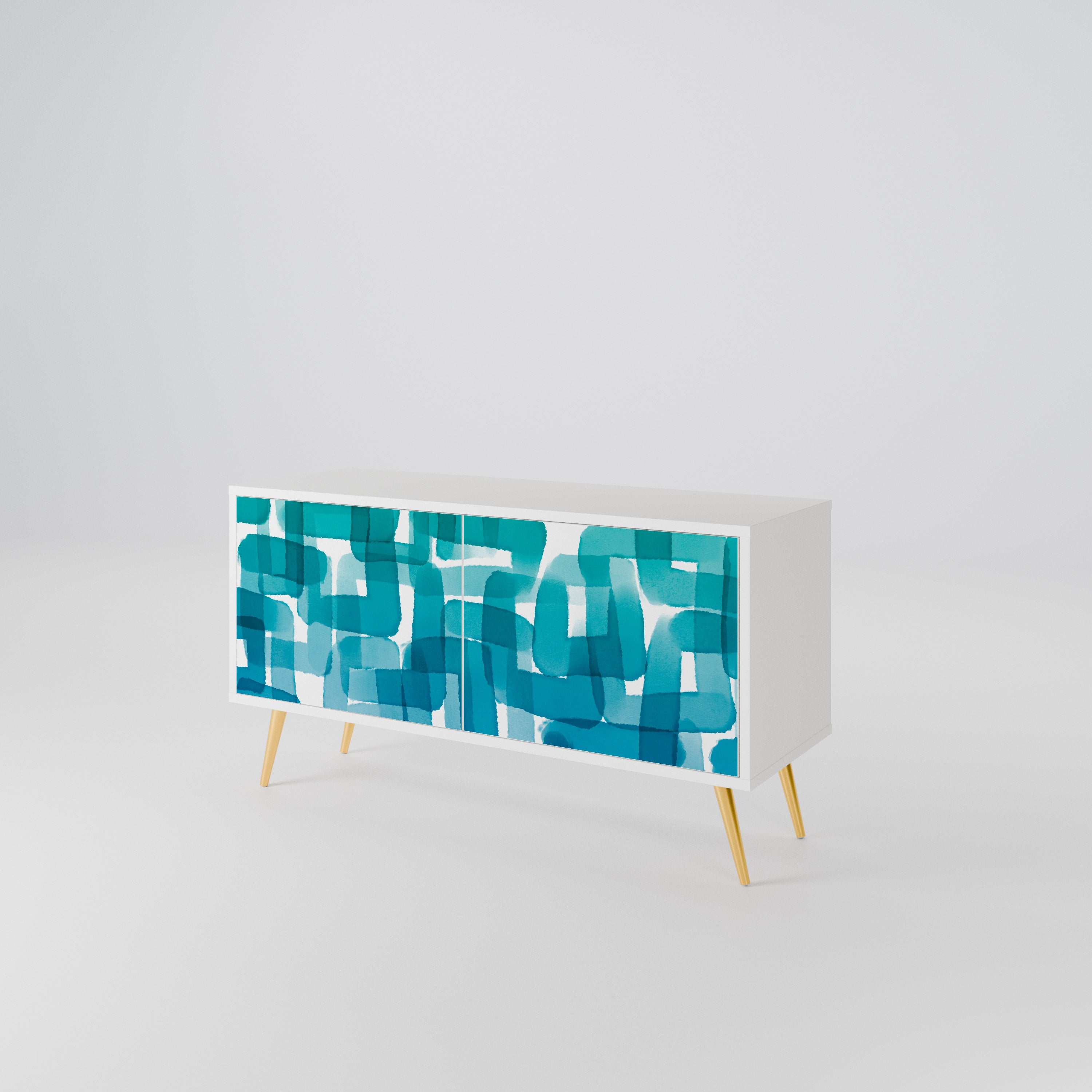 TURQUOISE RECTANGLES Kompaktes 2-türiges TV-Lowboard