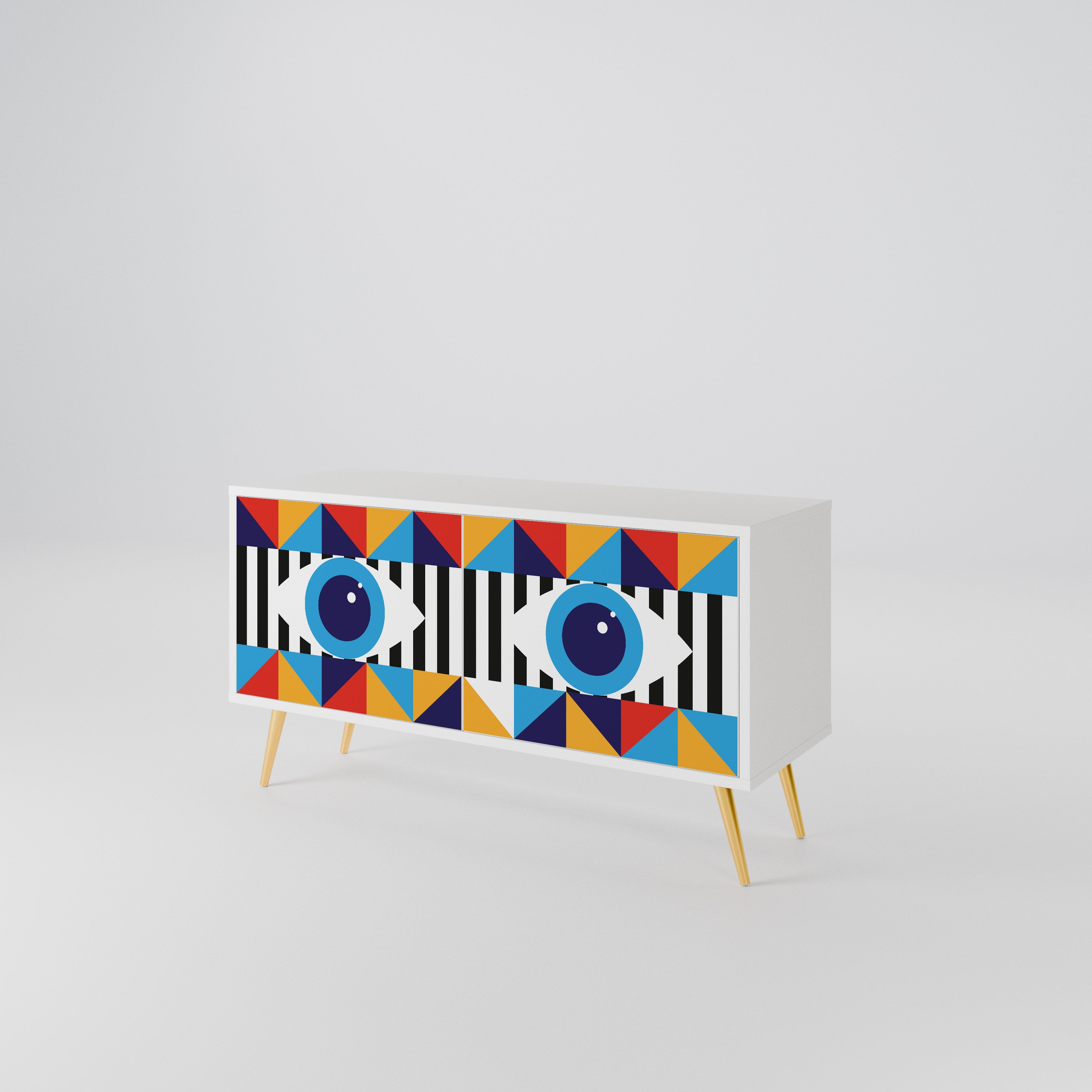 ABSTRACTION AND GEOMETRY Kompaktes 2-türiges TV-Lowboard