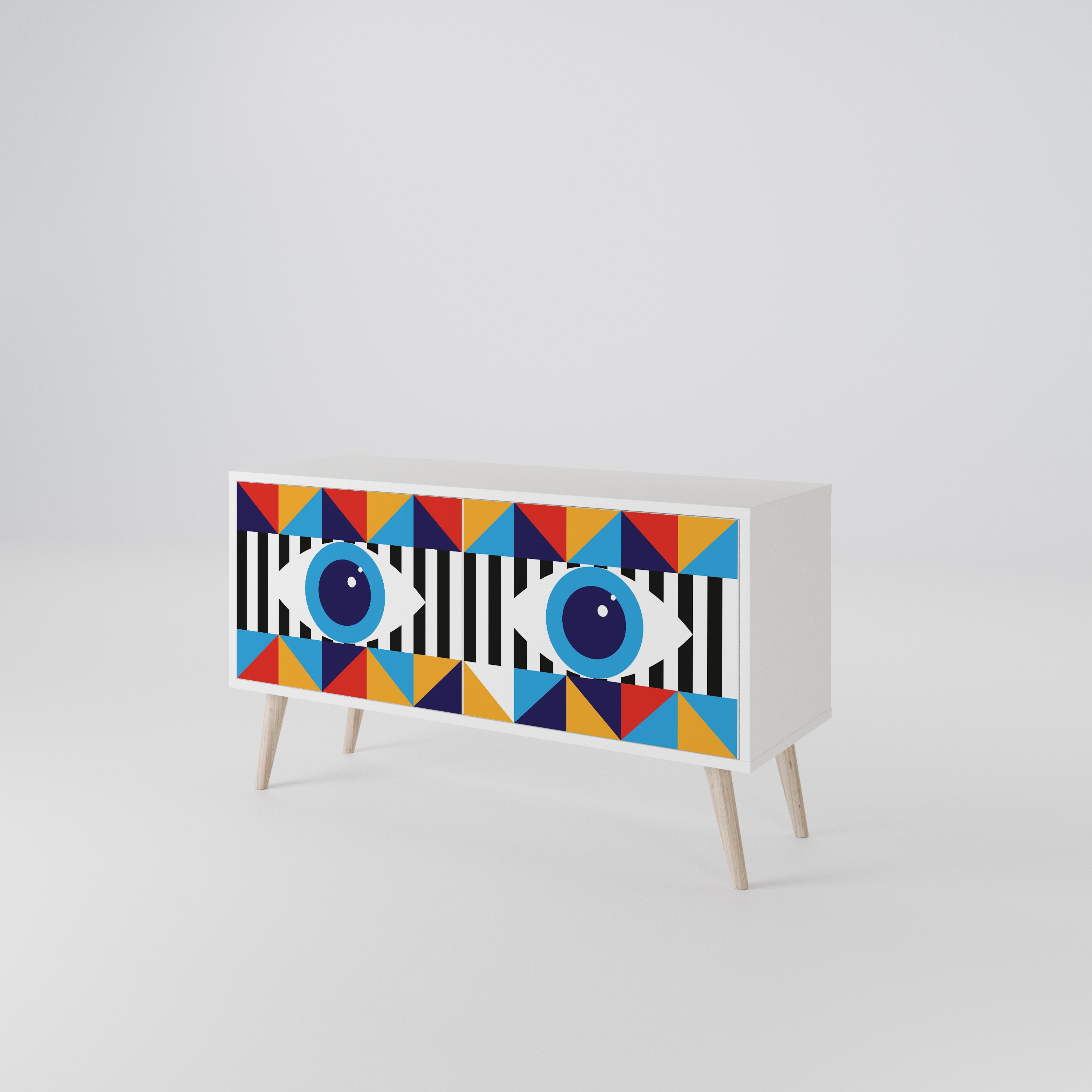 ABSTRACTION AND GEOMETRY Kompaktes 2-türiges TV-Lowboard
