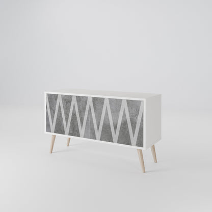 SOLID ZIG ZAG Compact 2-Door TV Cabinet