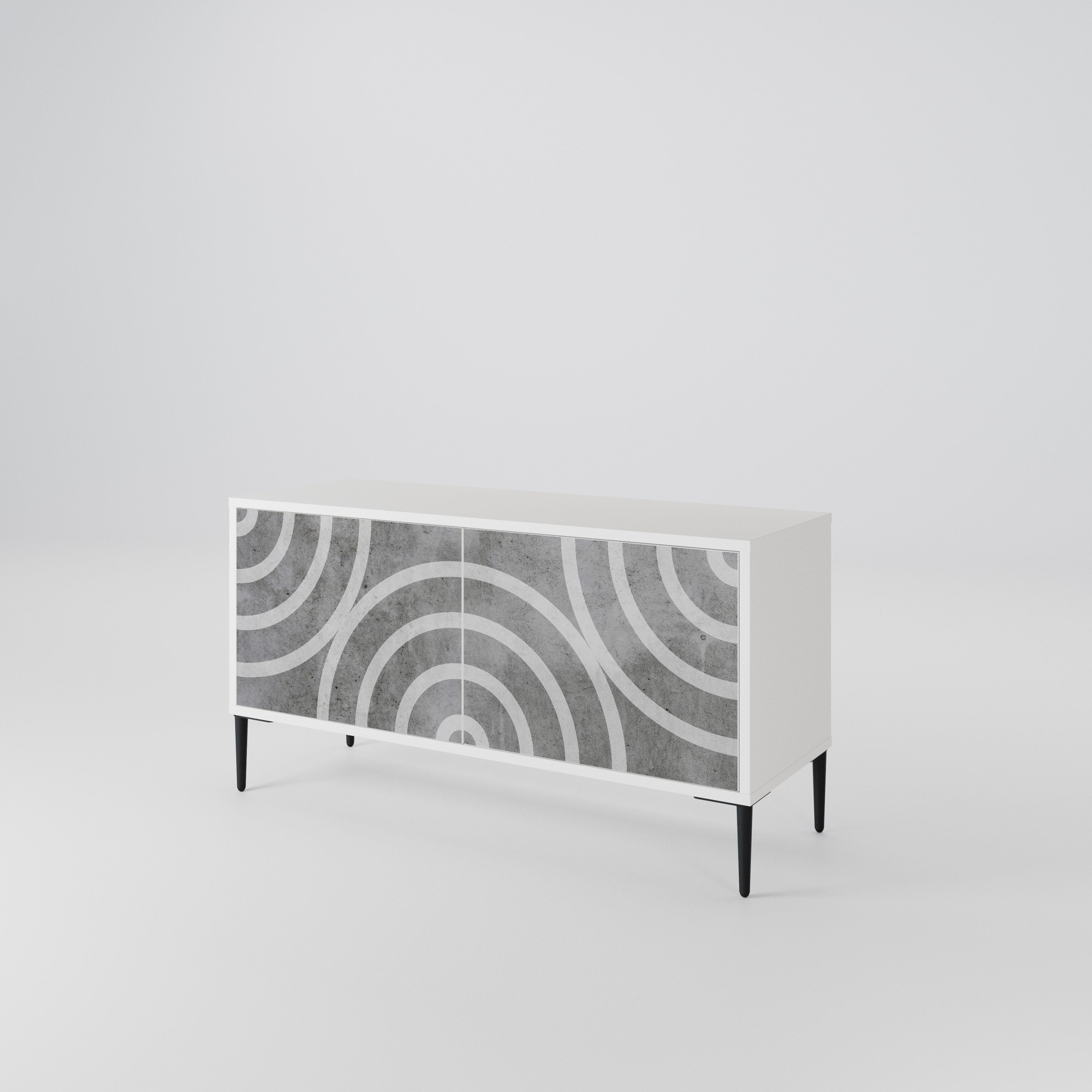 CIRCLE CONCRETE Kompaktes 2-türiges TV-Lowboard
