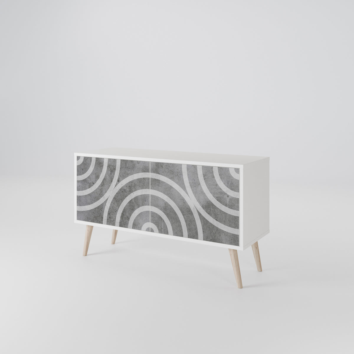 CIRCLE CONCRETE Compact 2-Door TV Cabinet