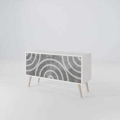 CIRCLE CONCRETE Kompaktes 2-türiges TV-Lowboard
