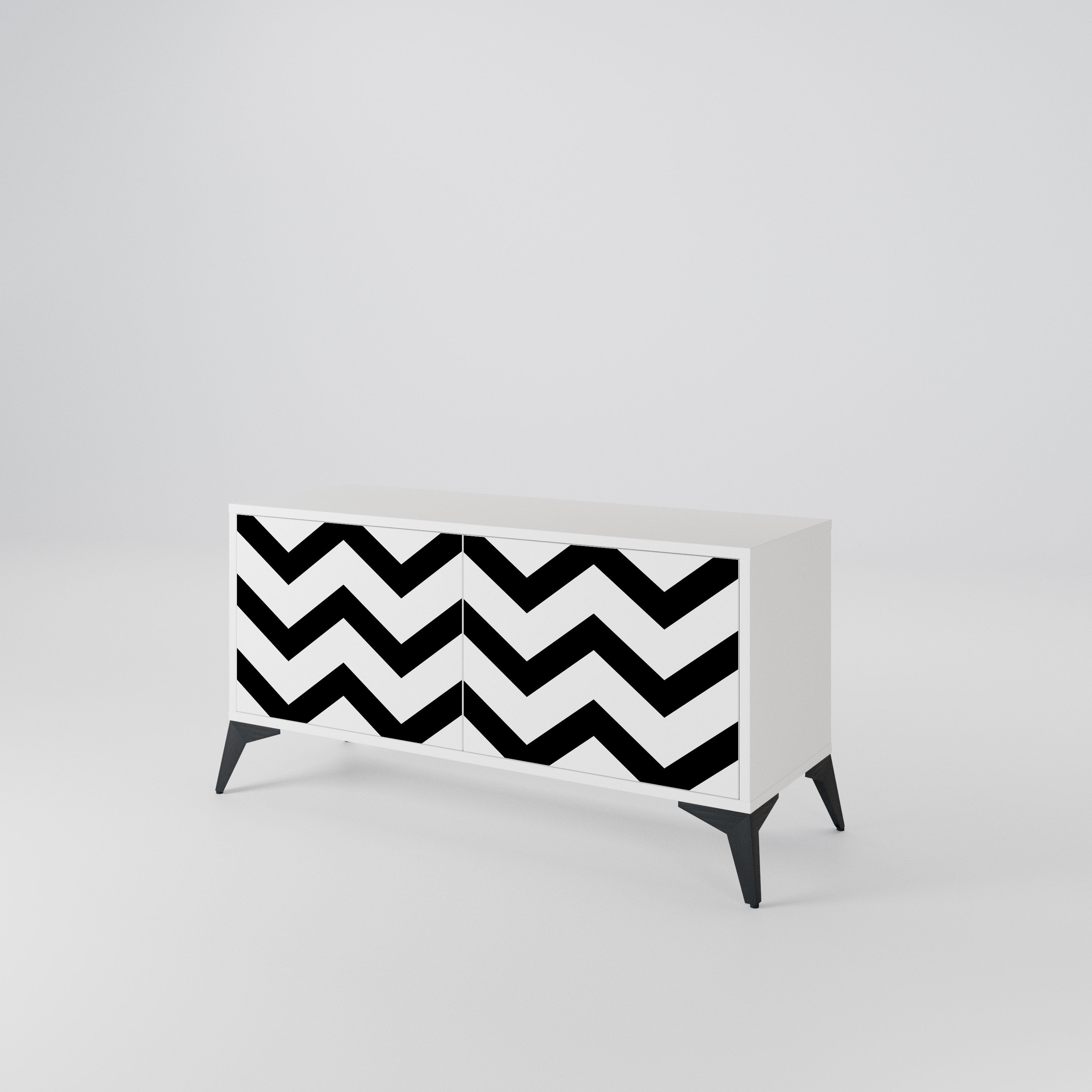 CLASSIC ZIG ZAG Kompaktes 2-türiges TV-Lowboard