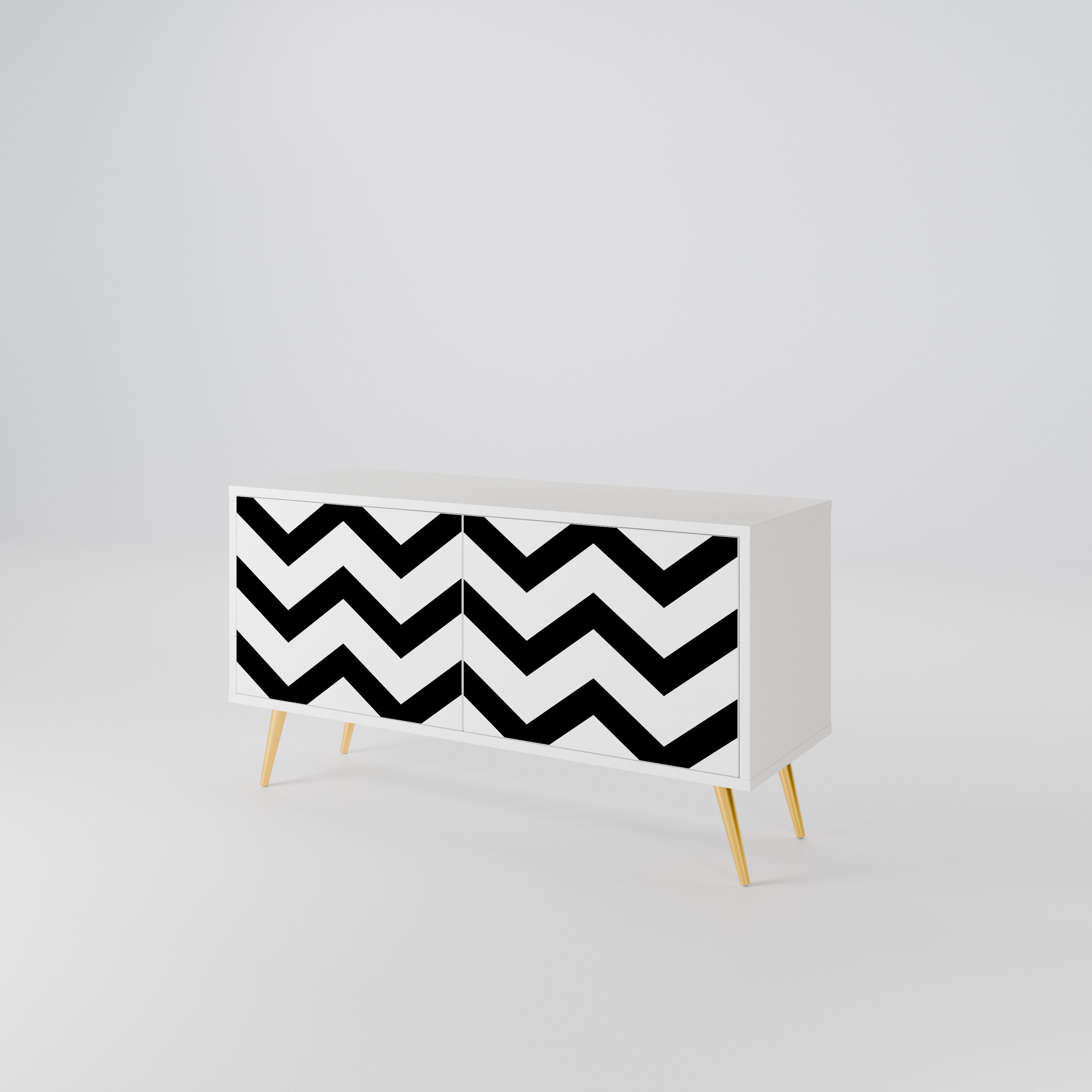 CLASSIC ZIG ZAG Kompaktes 2-türiges TV-Lowboard
