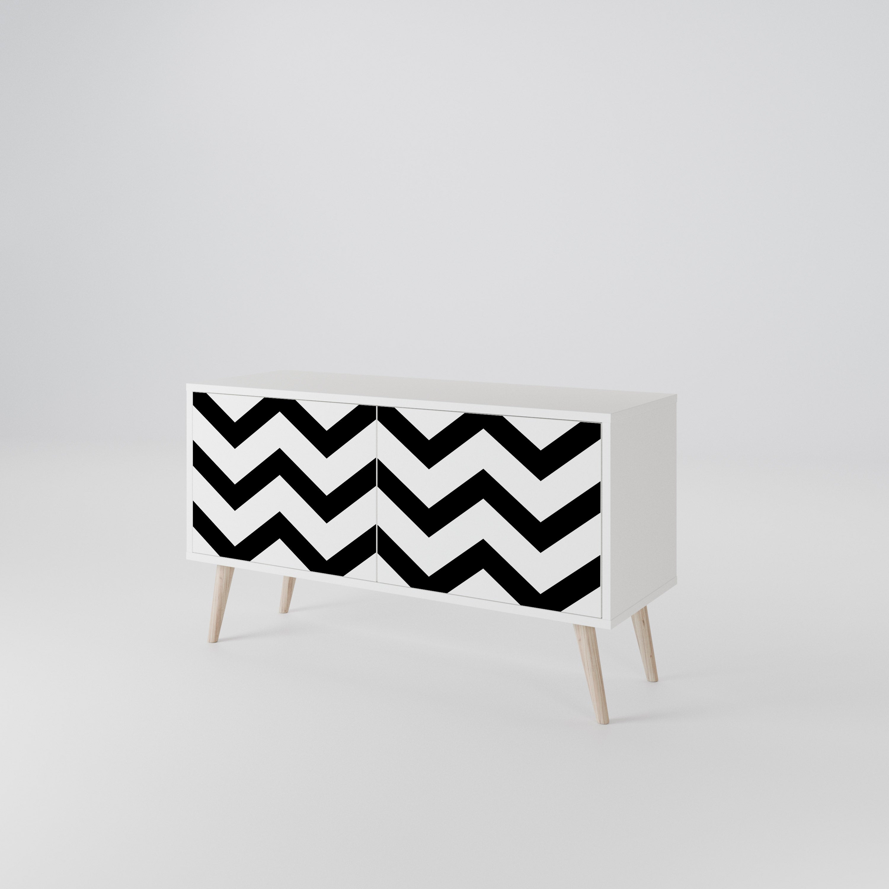 CLASSIC ZIG ZAG Kompaktes 2-türiges TV-Lowboard