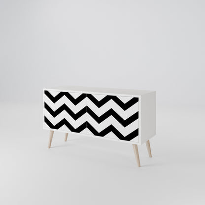 CLASSIC ZIG ZAG Kompaktes 2-türiges TV-Lowboard