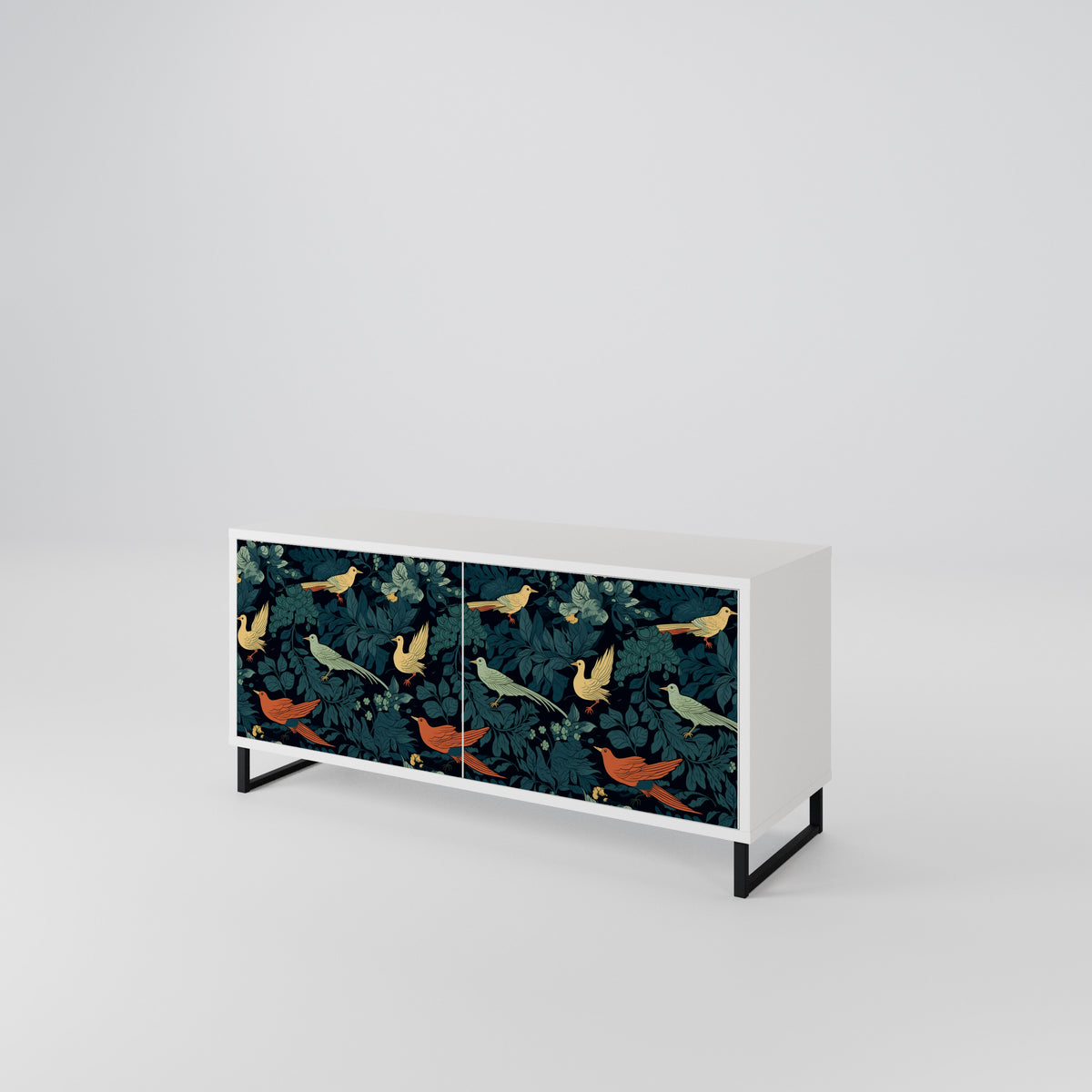FOWL ORNAMENT Compact 2-Door TV Cabinet