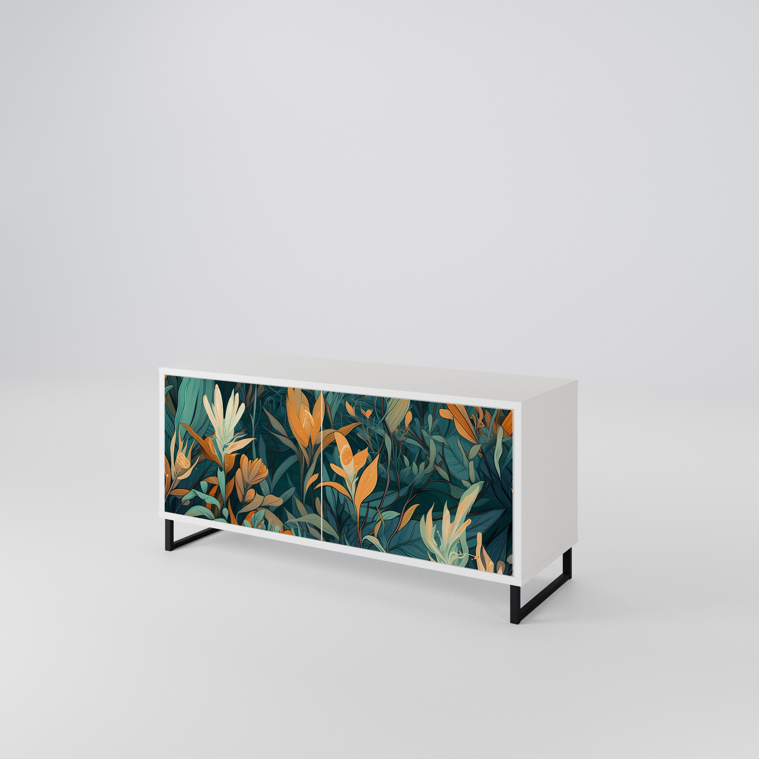 FLORAL SERENITY Kompaktes 2-türiges TV-Lowboard