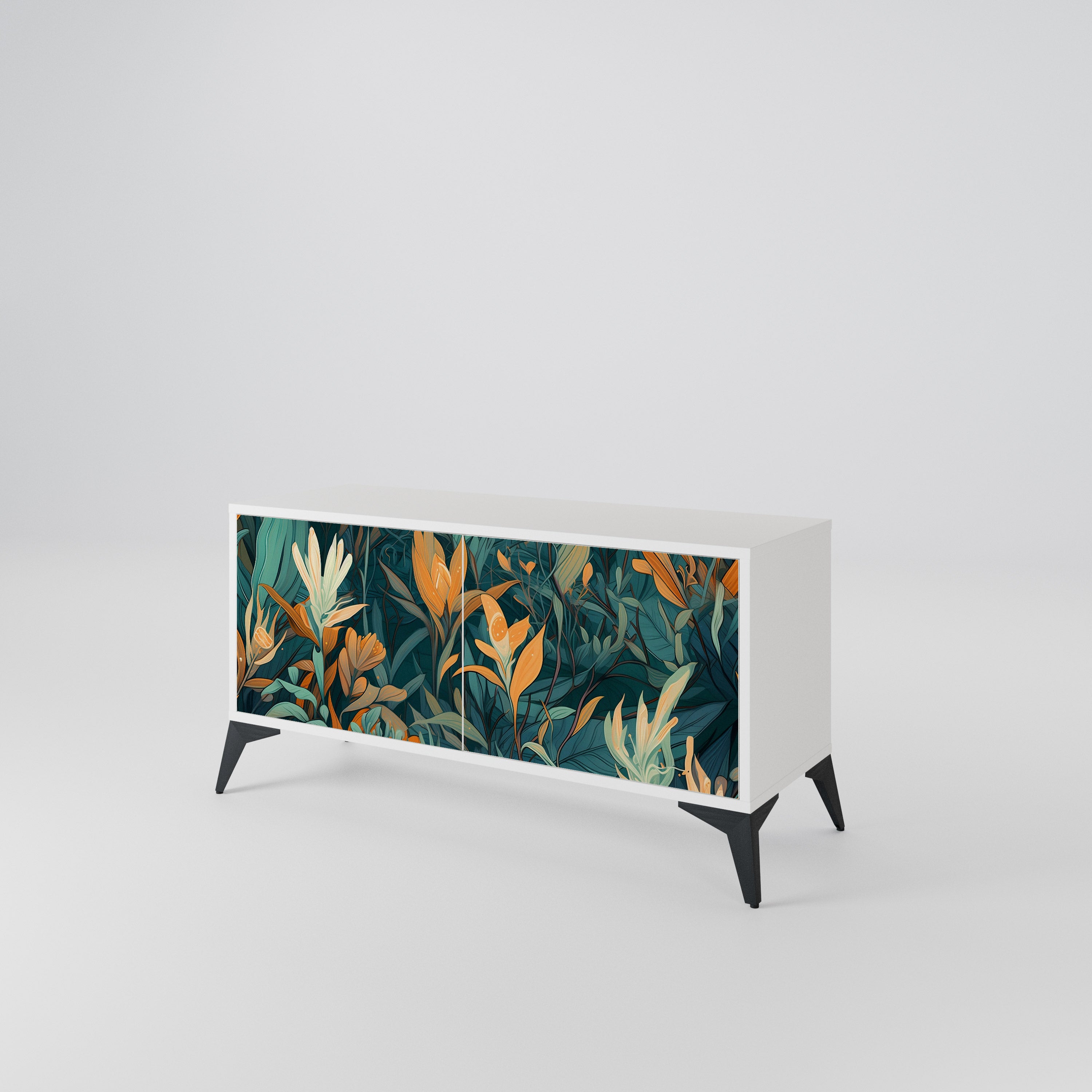FLORAL SERENITY Kompaktes 2-türiges TV-Lowboard
