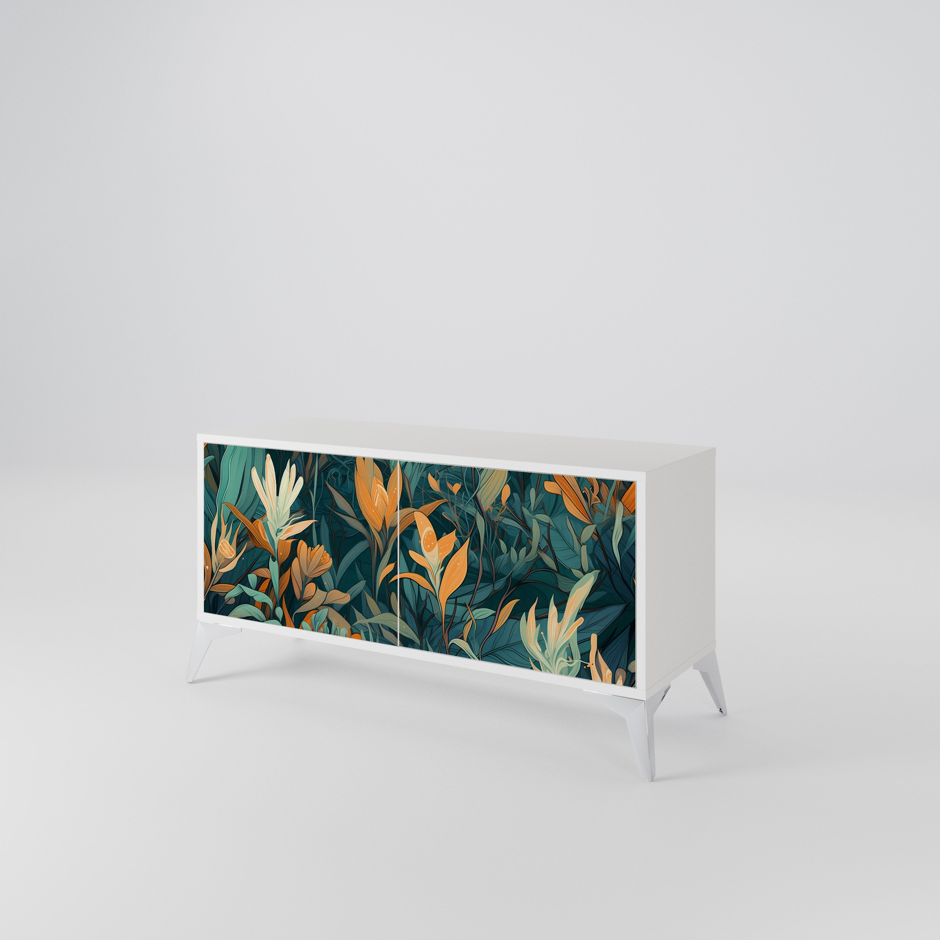 FLORAL SERENITY Kompaktes 2-türiges TV-Lowboard