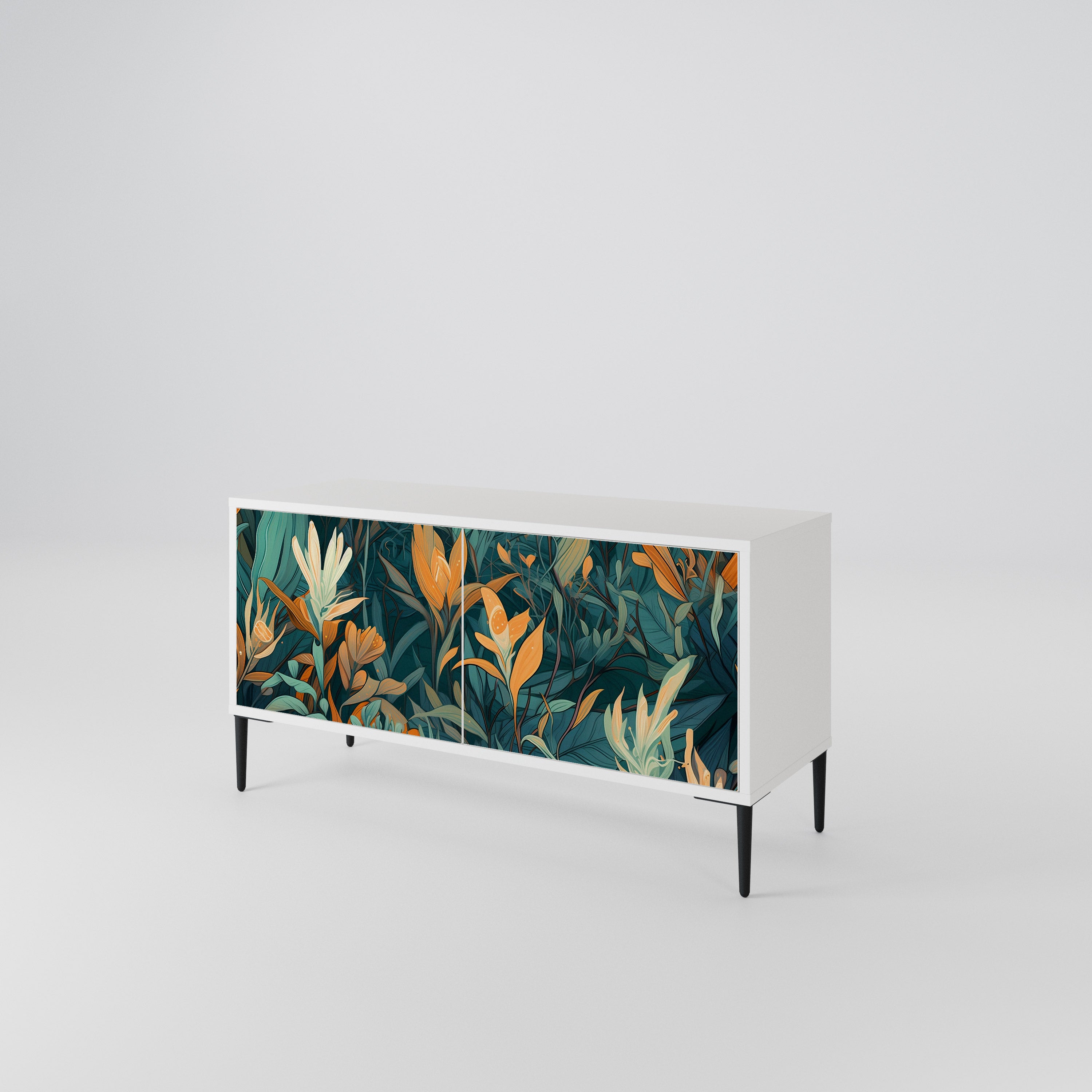 FLORAL SERENITY Kompaktes 2-türiges TV-Lowboard