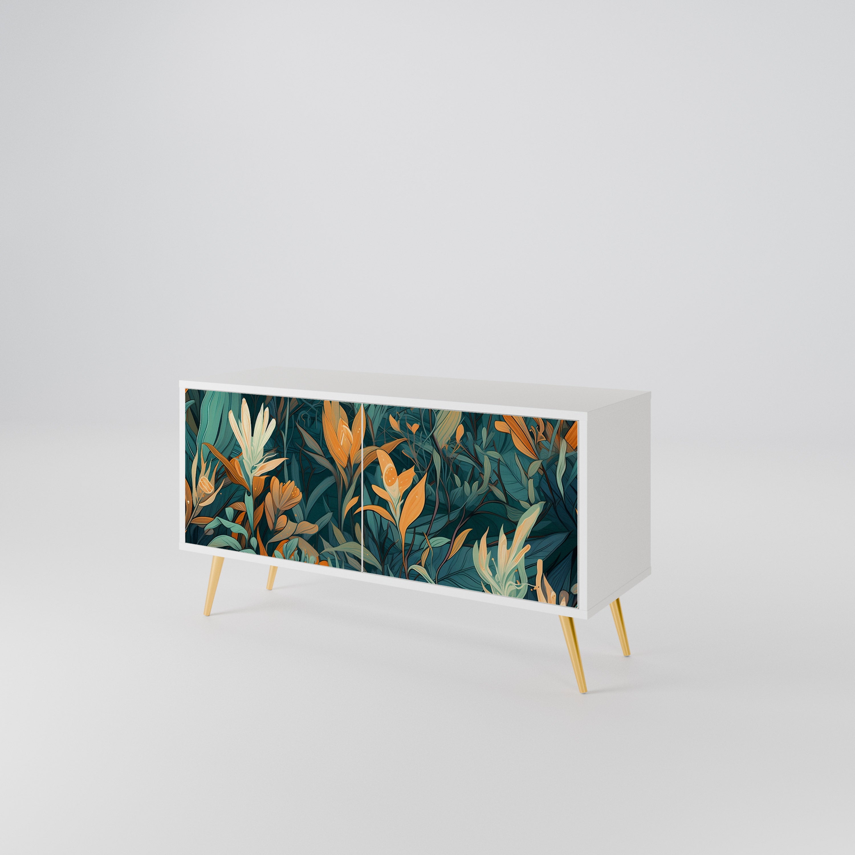 FLORAL SERENITY Kompaktes 2-türiges TV-Lowboard
