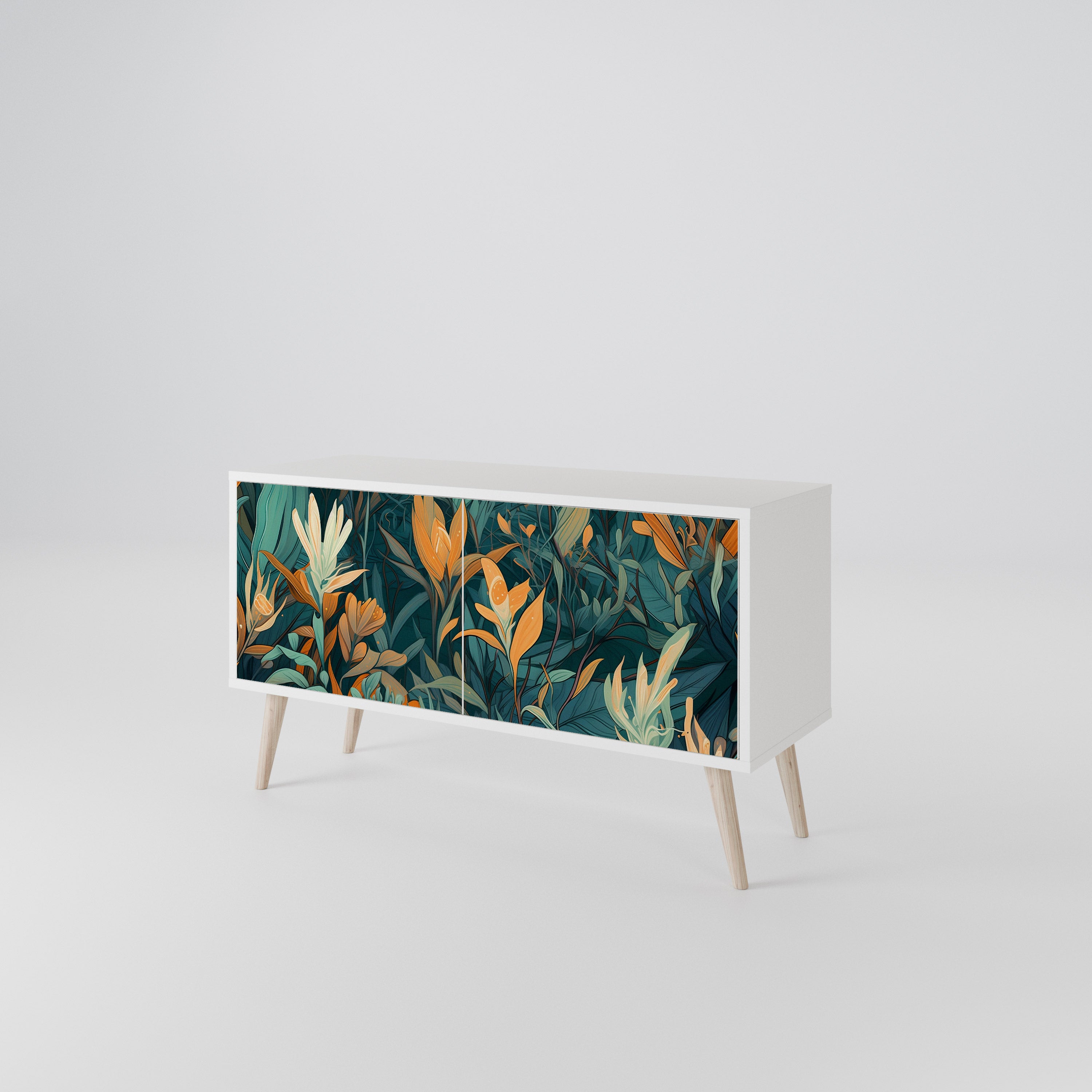 FLORAL SERENITY Kompaktes 2-türiges TV-Lowboard