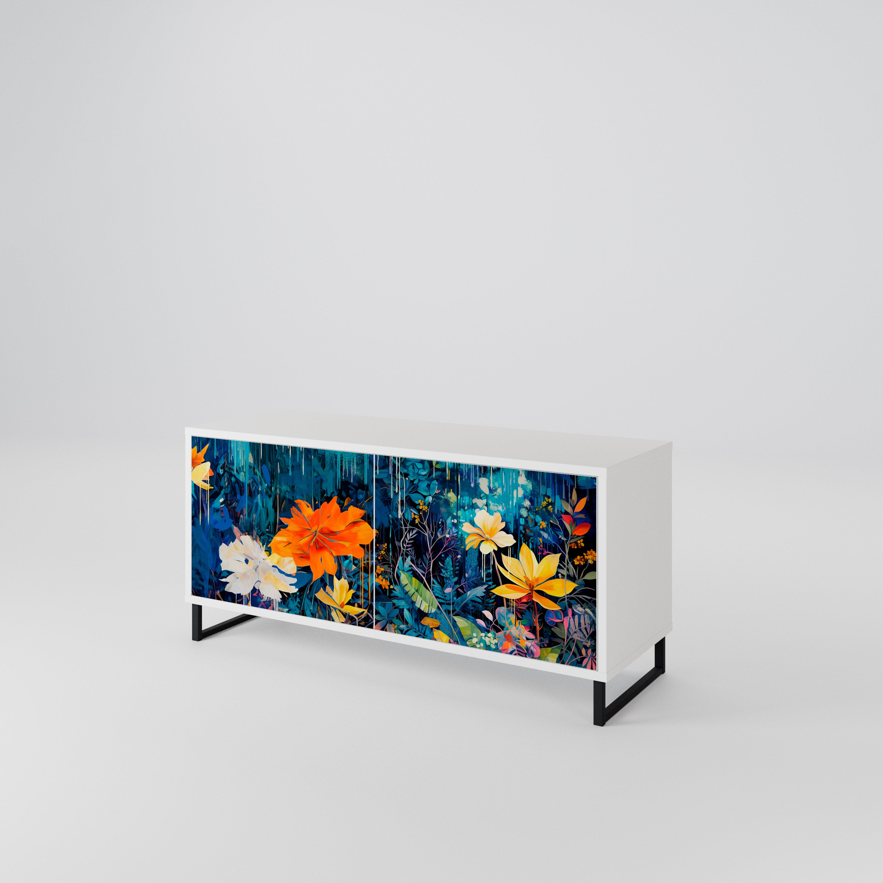 MIDNIGHT BLOSSOM Kompaktes 2-türiges TV-Lowboard