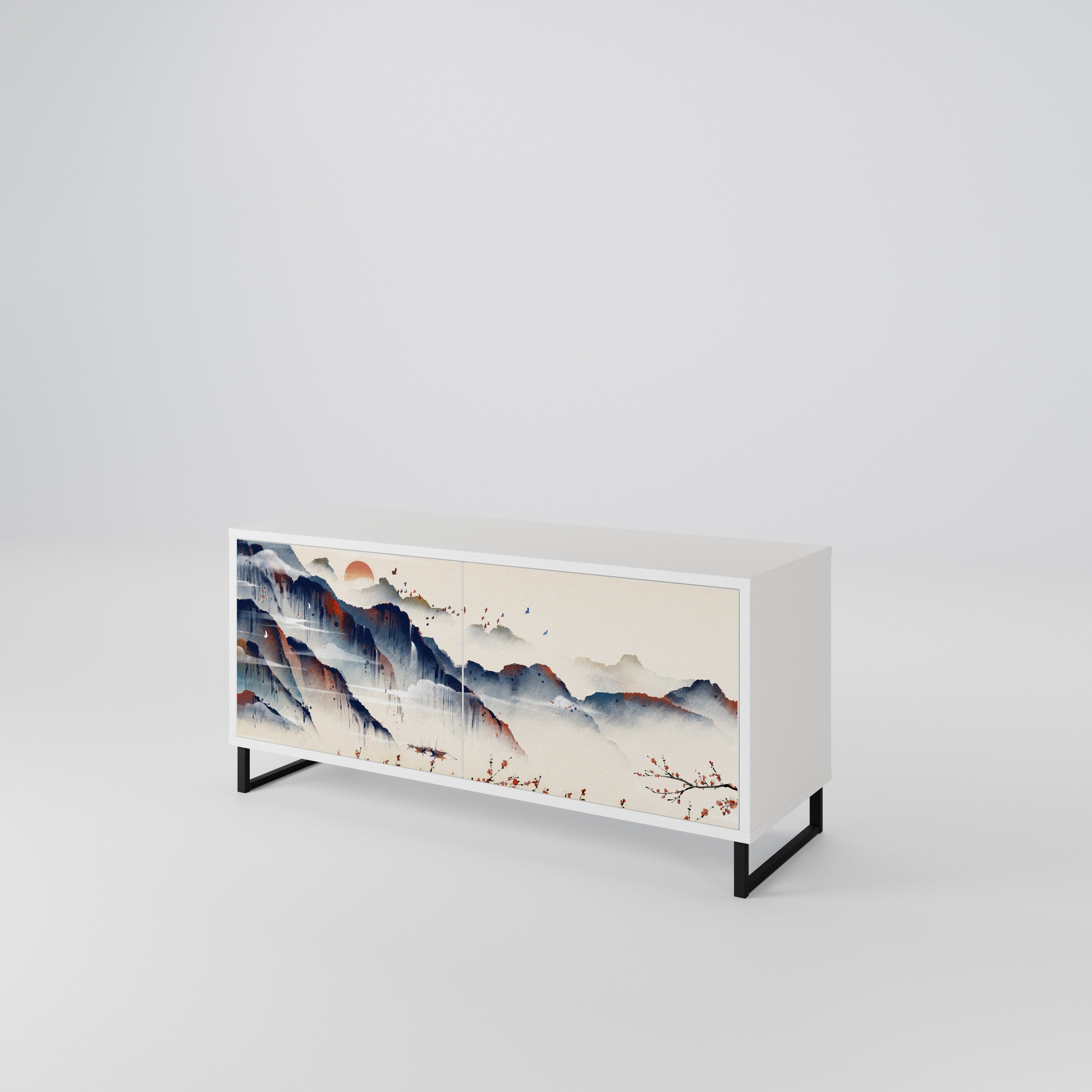 JAPANESE LANDSCAPE Kompaktes 2-türiges TV-Lowboard