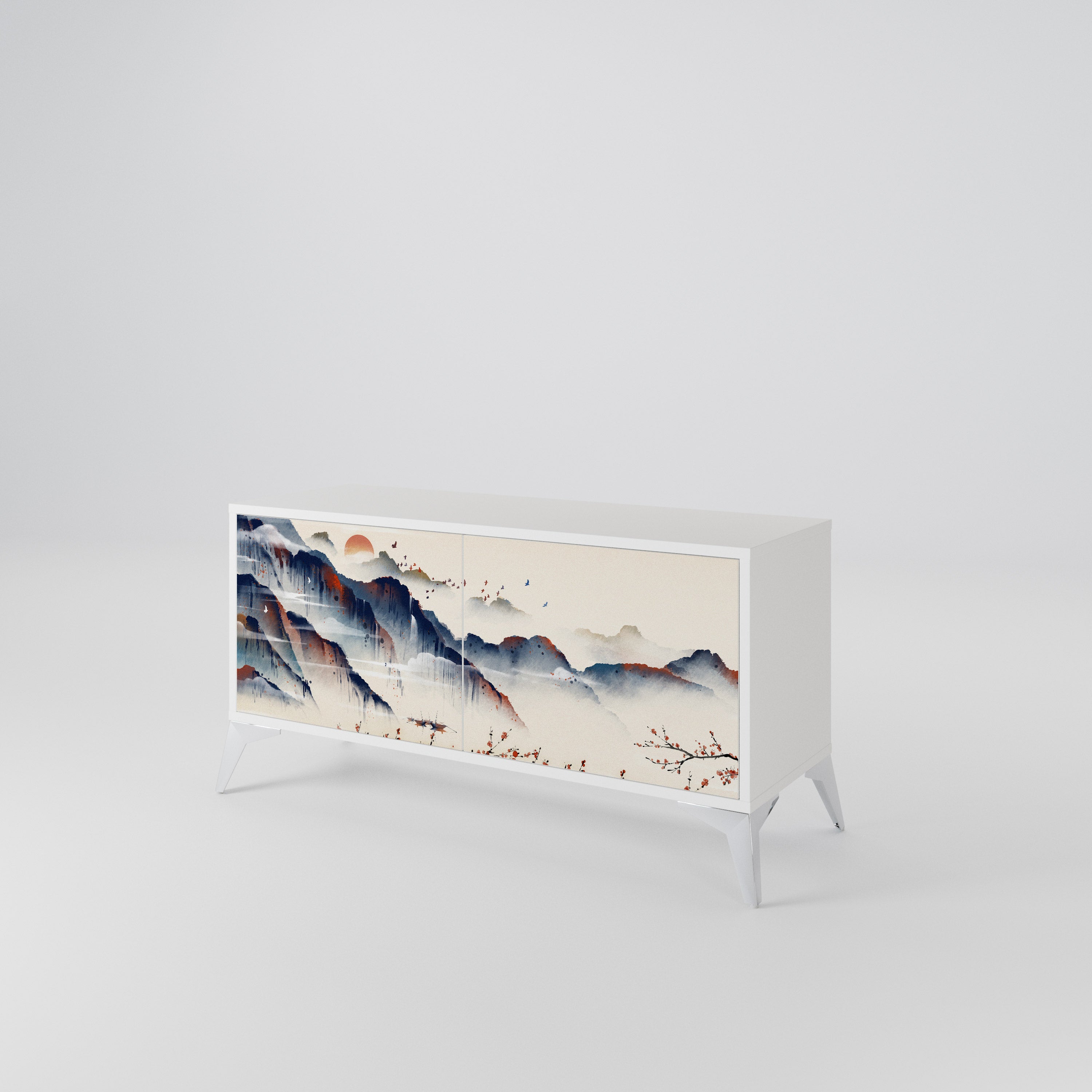 JAPANESE LANDSCAPE Kompaktes 2-türiges TV-Lowboard