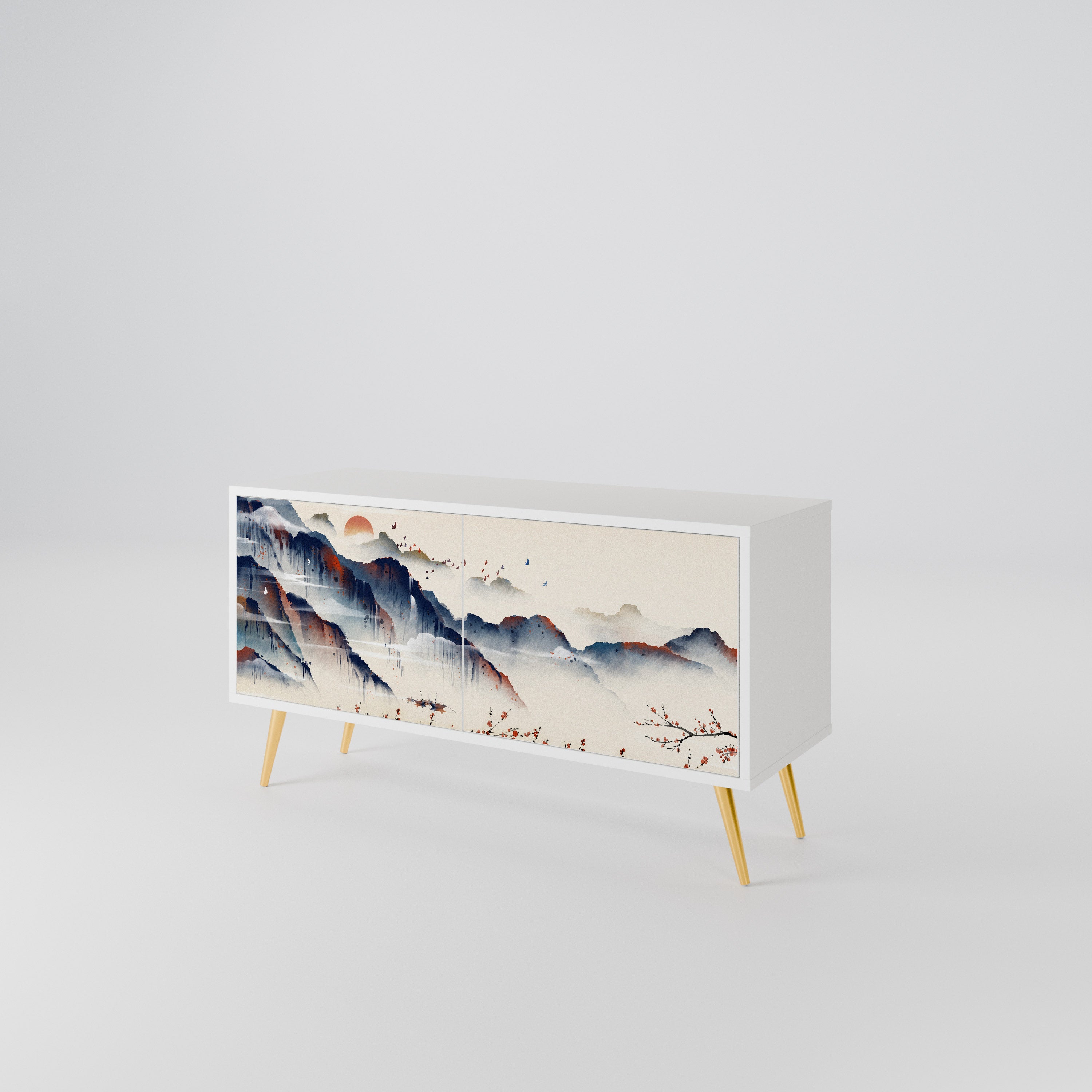 JAPANESE LANDSCAPE Kompaktes 2-türiges TV-Lowboard