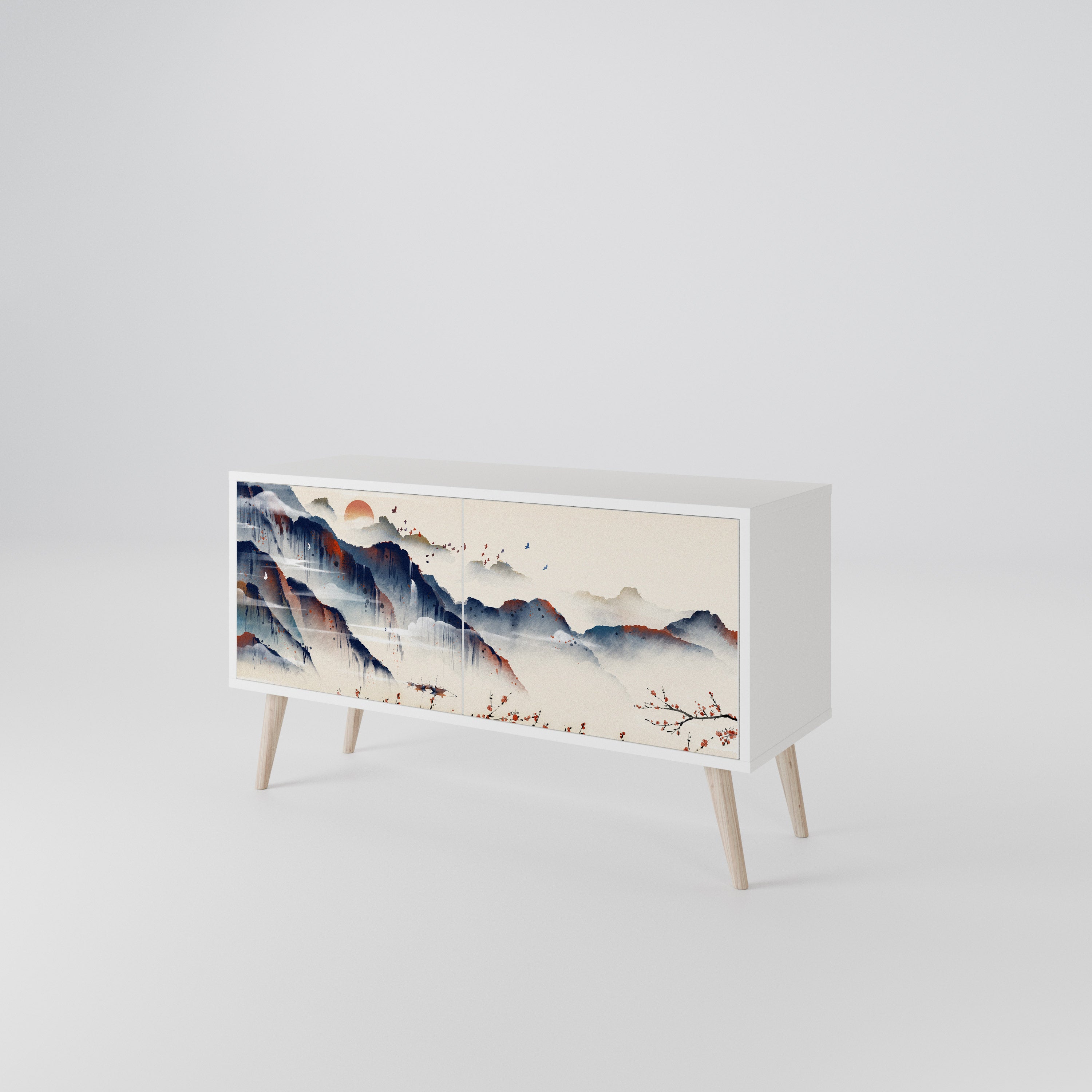JAPANESE LANDSCAPE Kompaktes 2-türiges TV-Lowboard