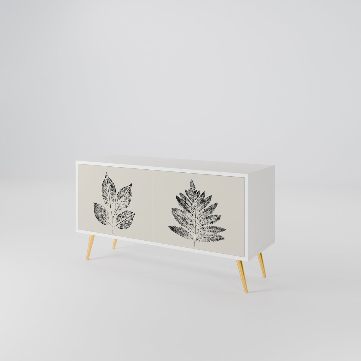 LEAFY STAMPS Compact 2-Door TV Cabinet