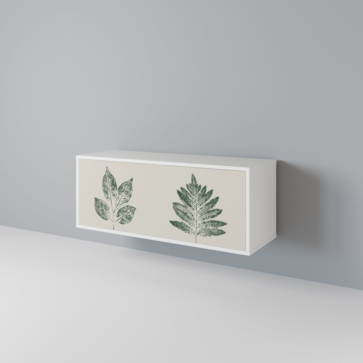 GREEN LEAFY STAMPS Compact 2-Door TV Cabinet