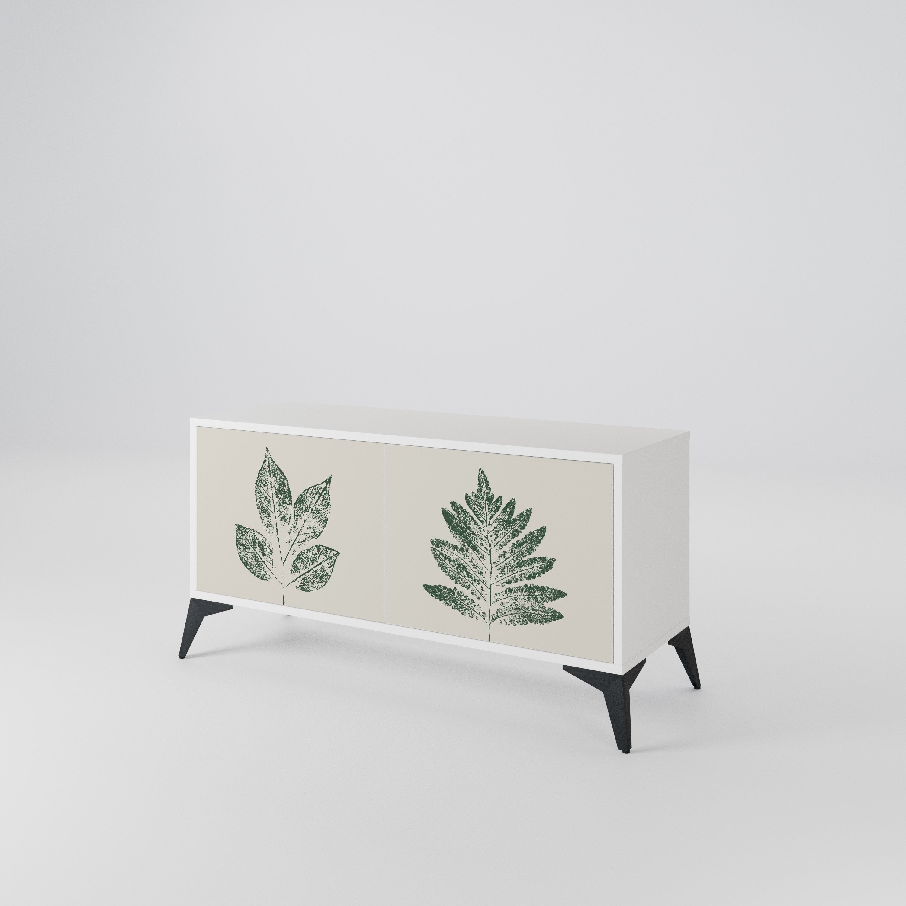 GREEN LEAFY STAMPS Kompaktes 2-türiges TV-Lowboard